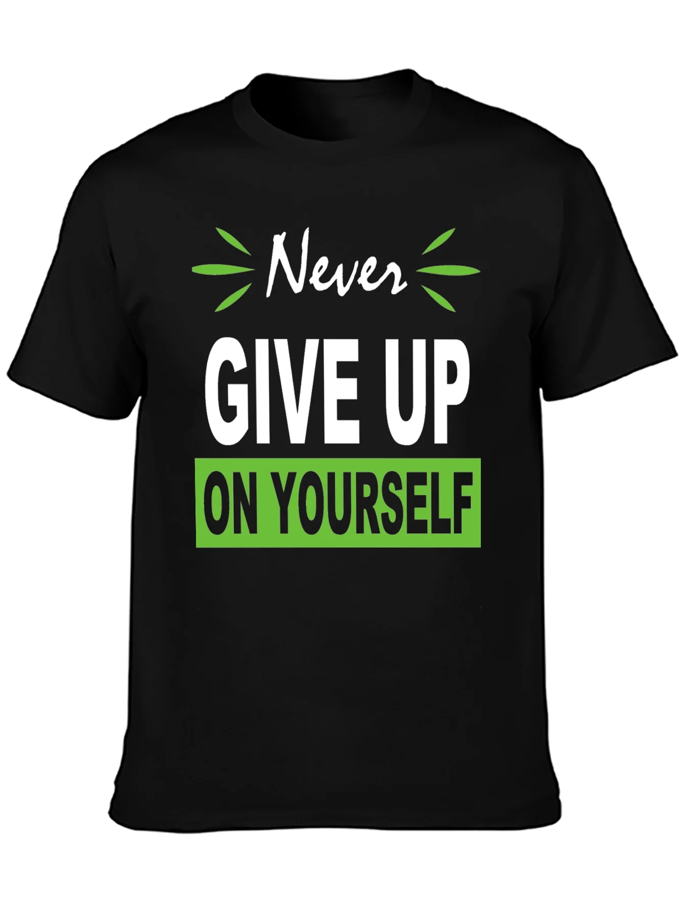 Camiseta Negra Motivacional Nunca te Rindas