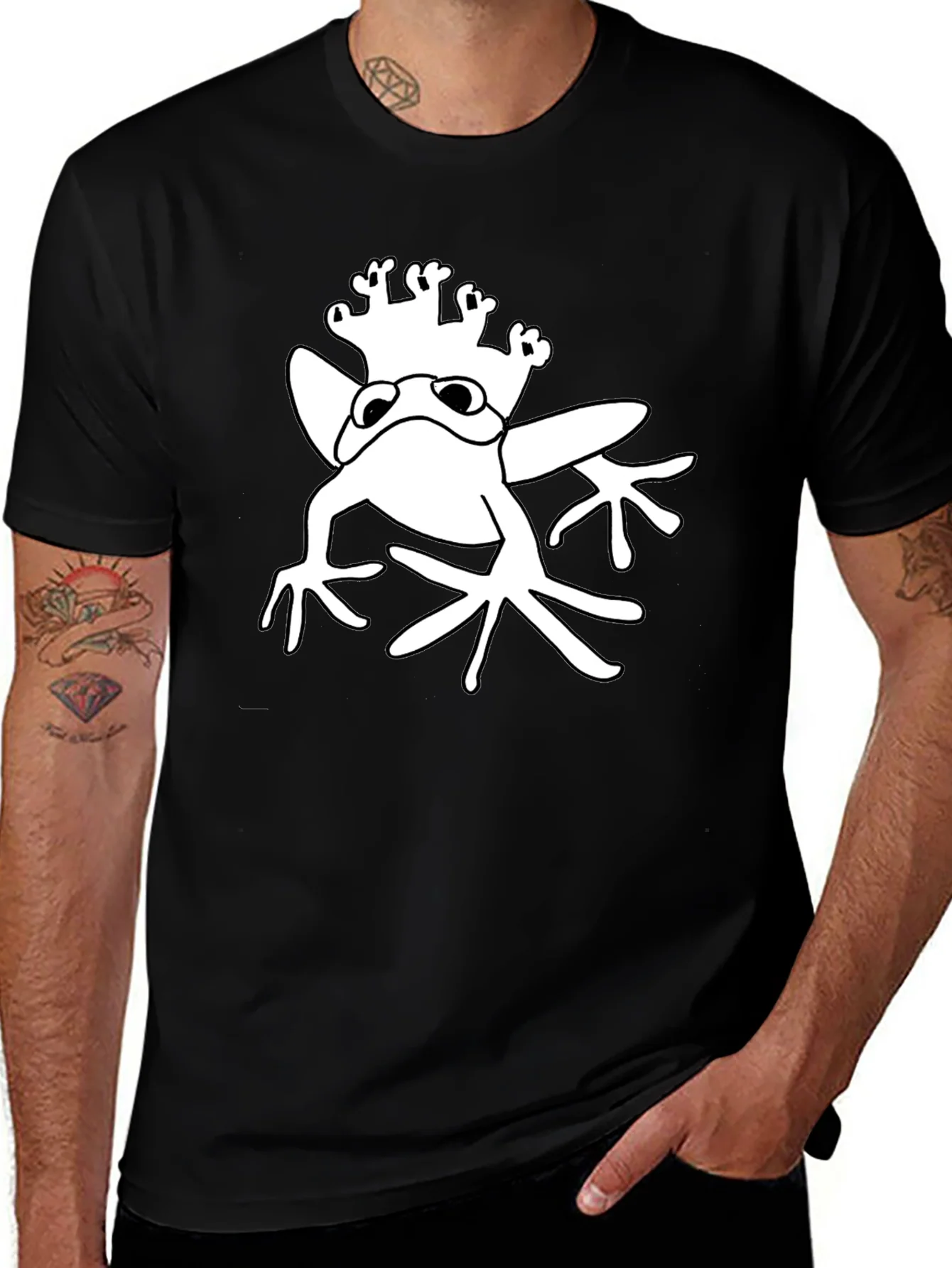 Rebbecca Frog Prince Graphic Tee - Black Cotton T-Shirt