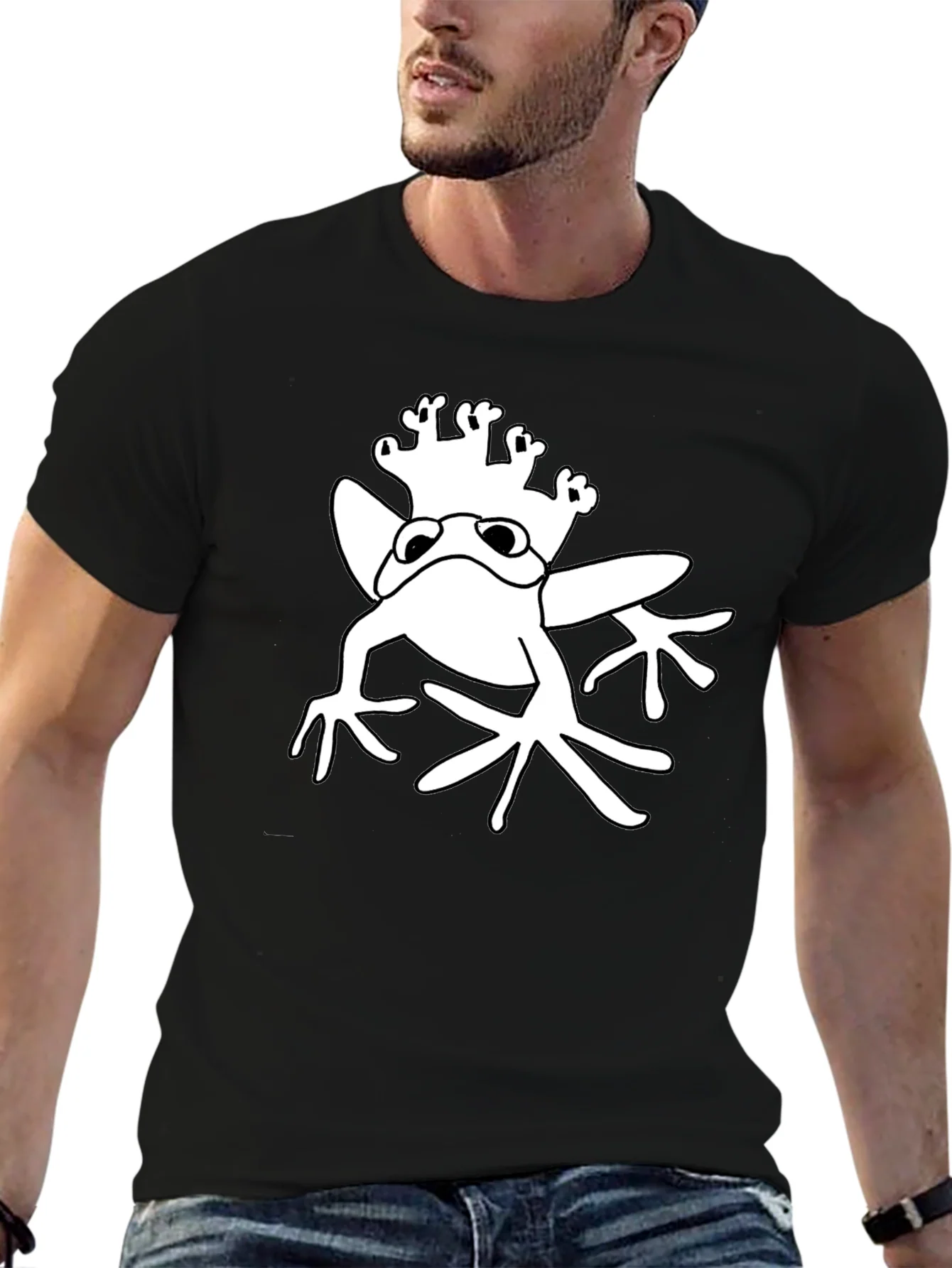 Rebbecca Frog Prince Graphic Tee - Black Cotton T-Shirt