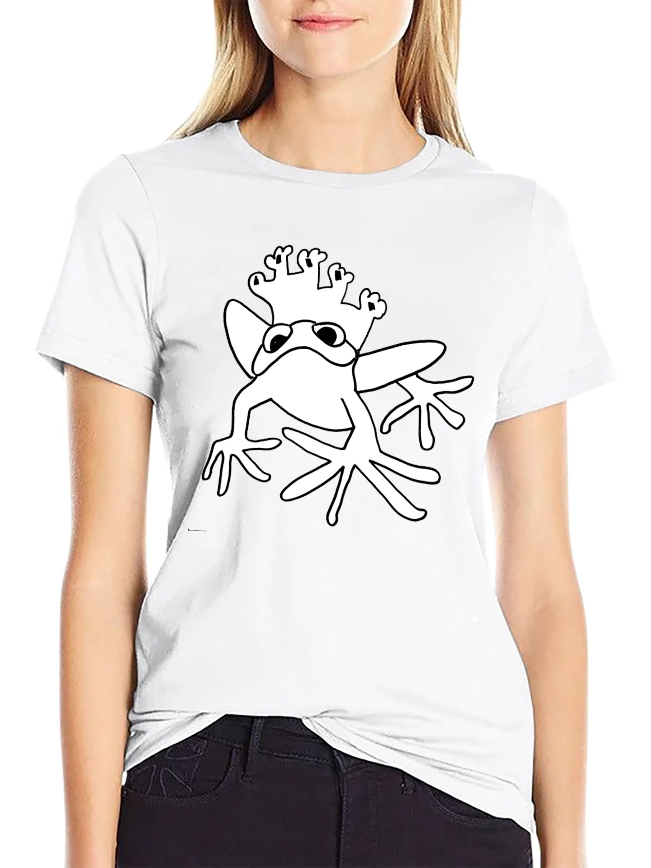 Rebbecca Frog Prince Graphic Tee - Black Cotton T-Shirt