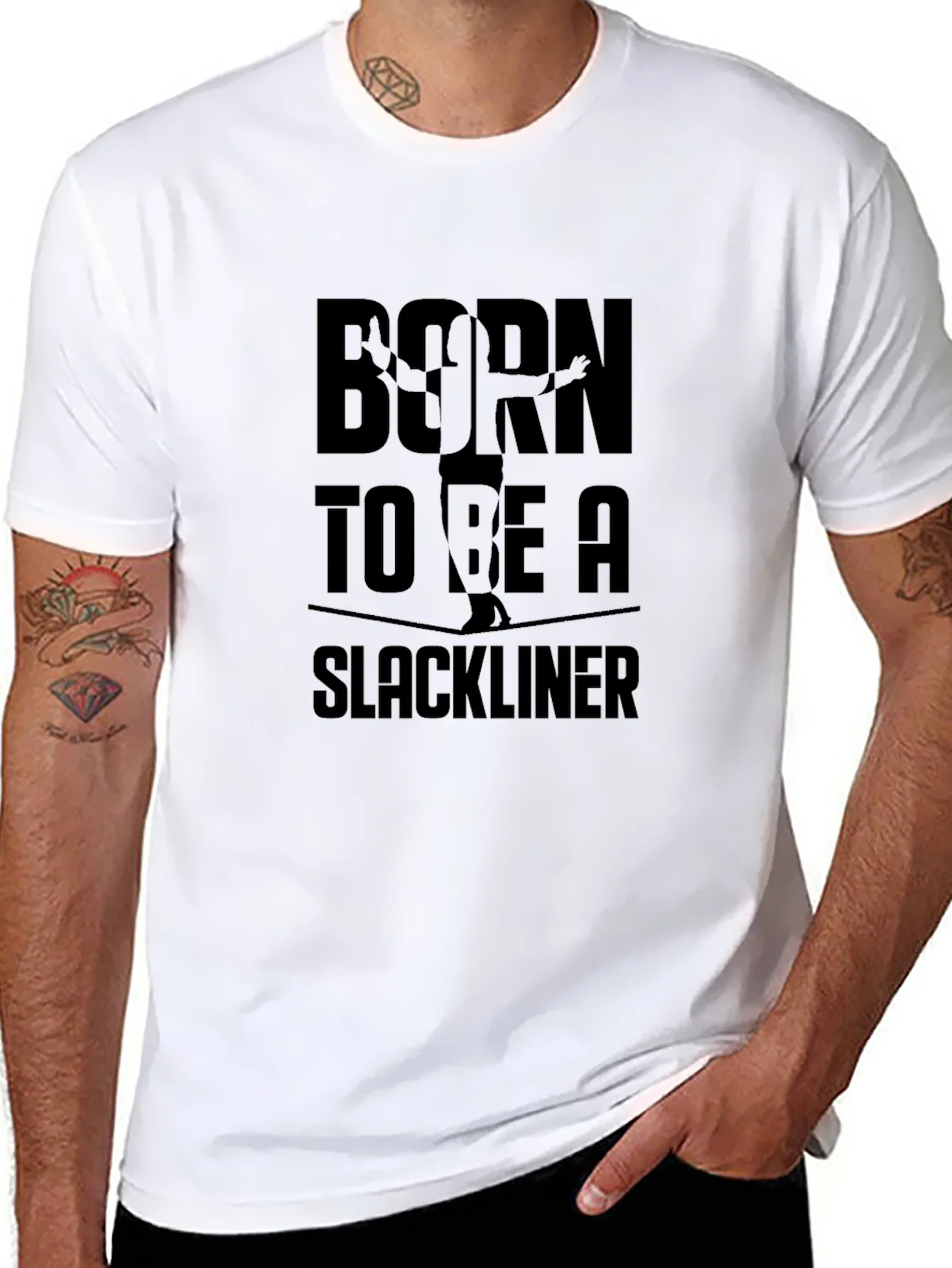Rebbecca Born to be a Slackliner Black T-Shirt