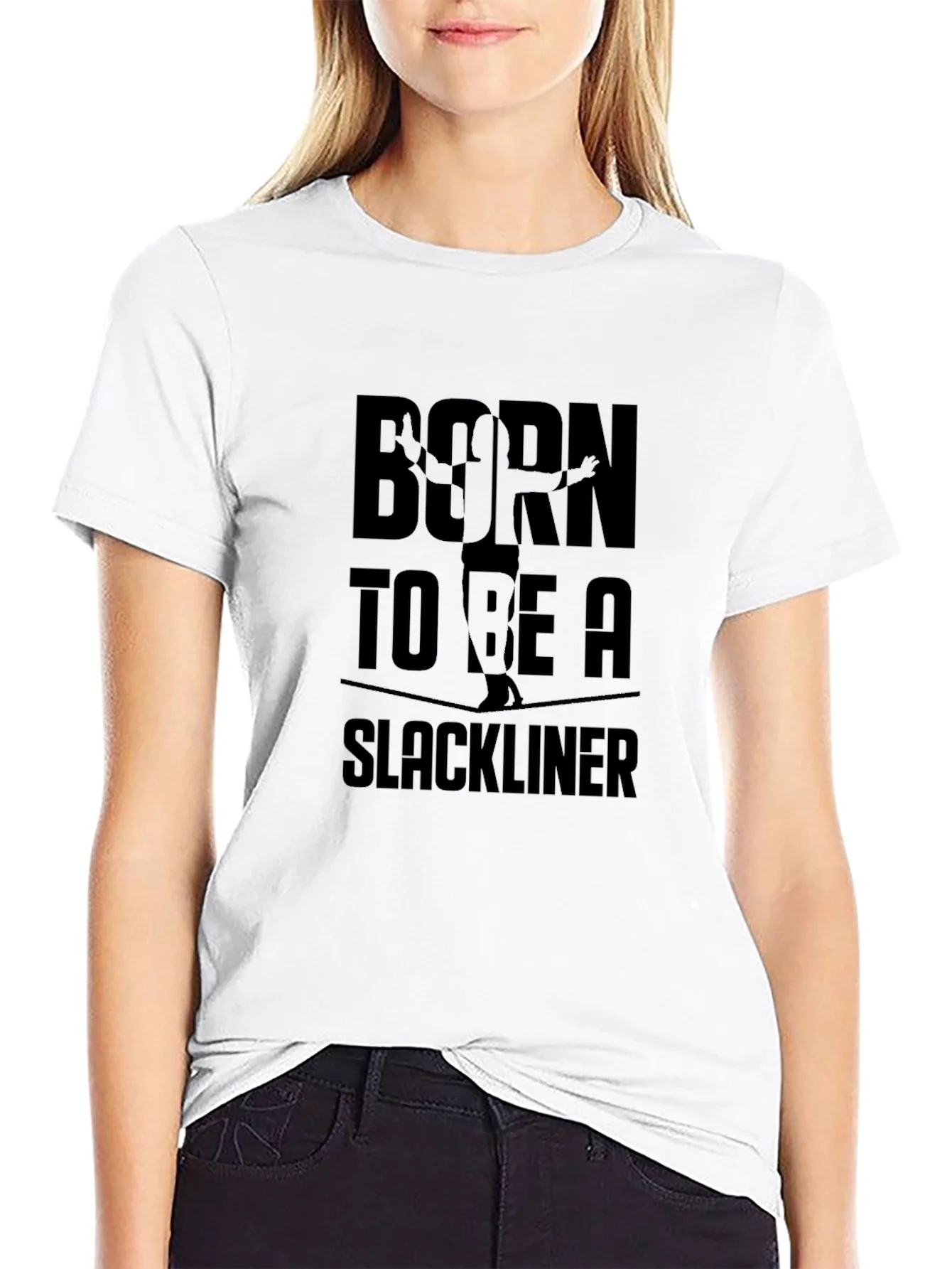 Rebbecca Born to be a Slackliner Black T-Shirt