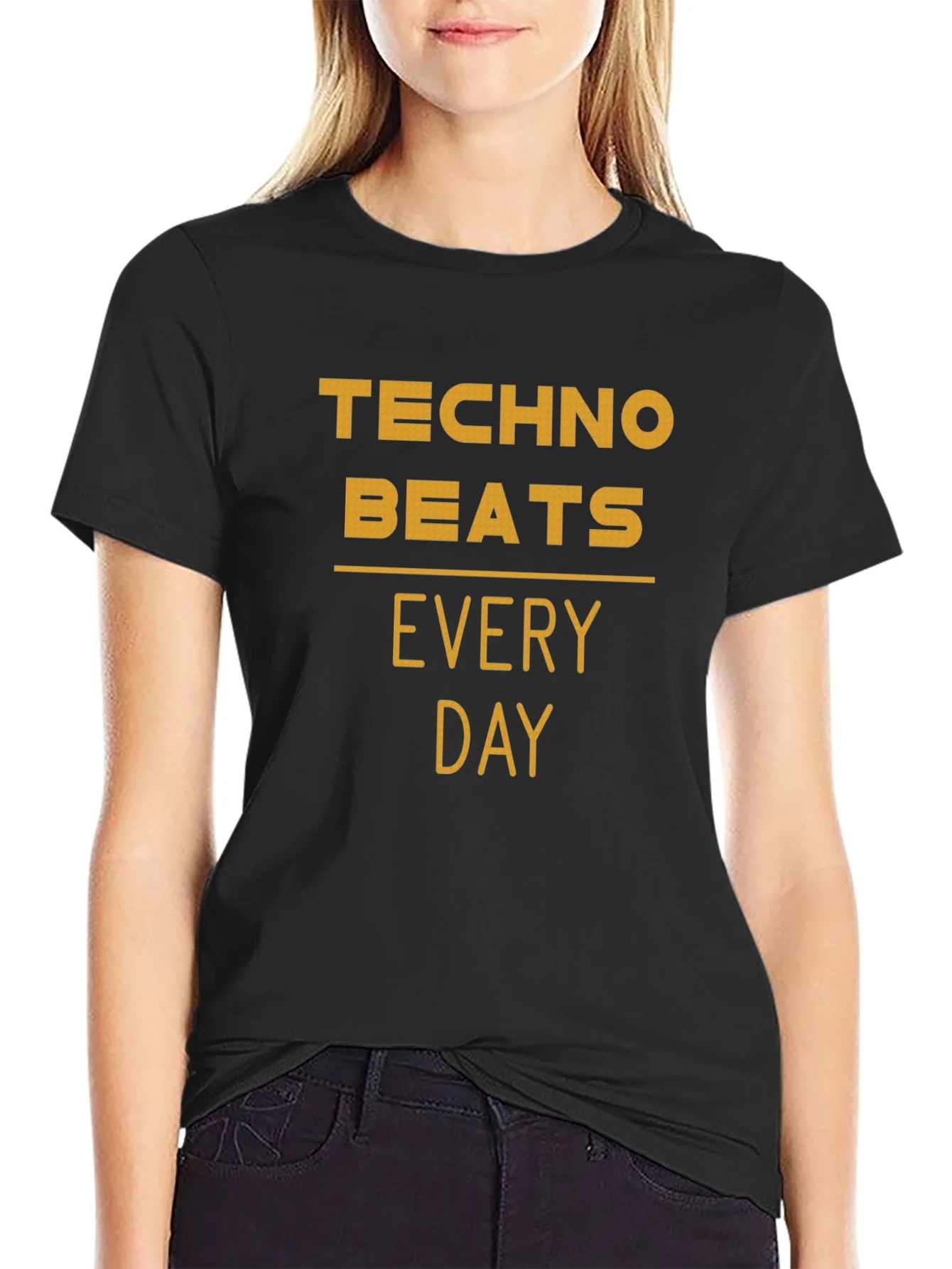 Camiseta Negra Techno Beats Every Day