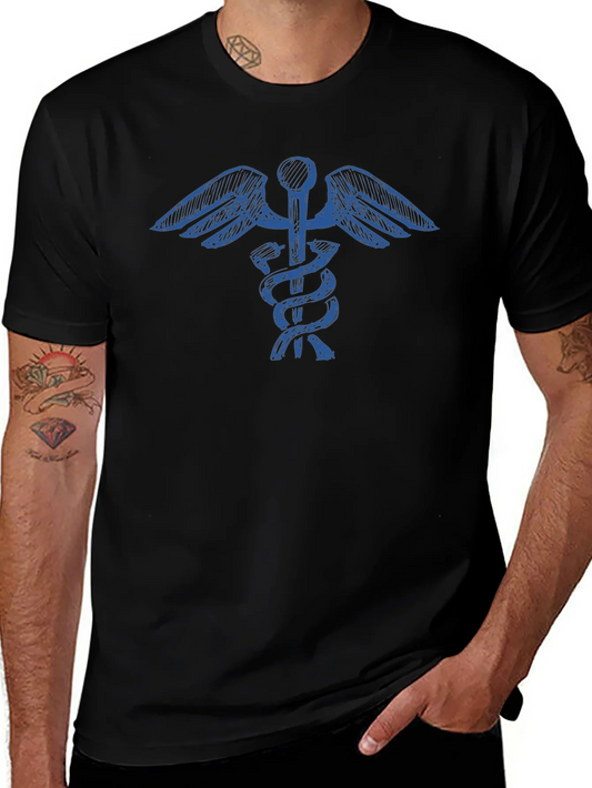 Rebbecca Caduceus T-Shirt - Medical Symbol Tee - Black