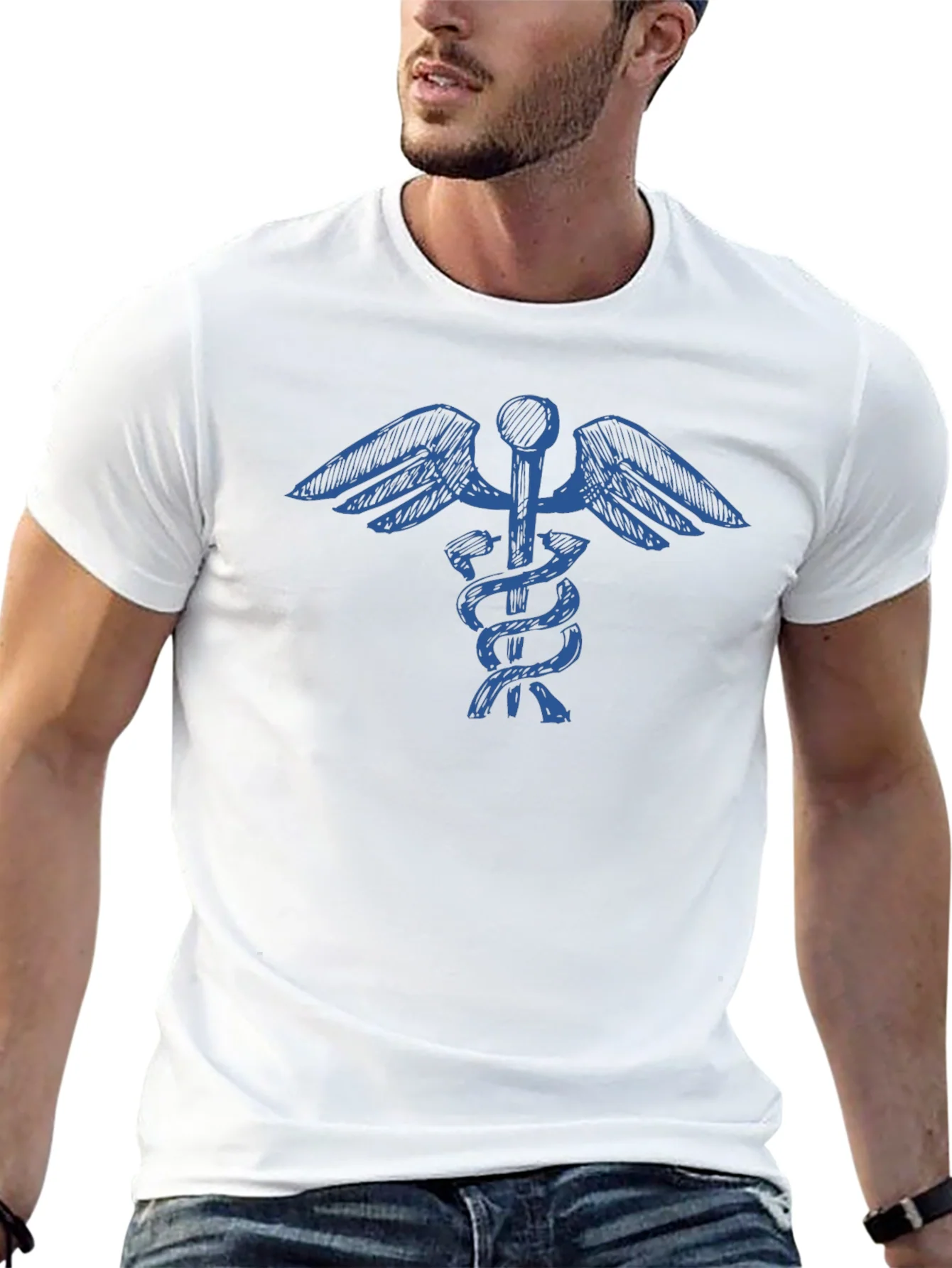 Rebbecca Caduceus T-Shirt - Medical Symbol Tee - Black