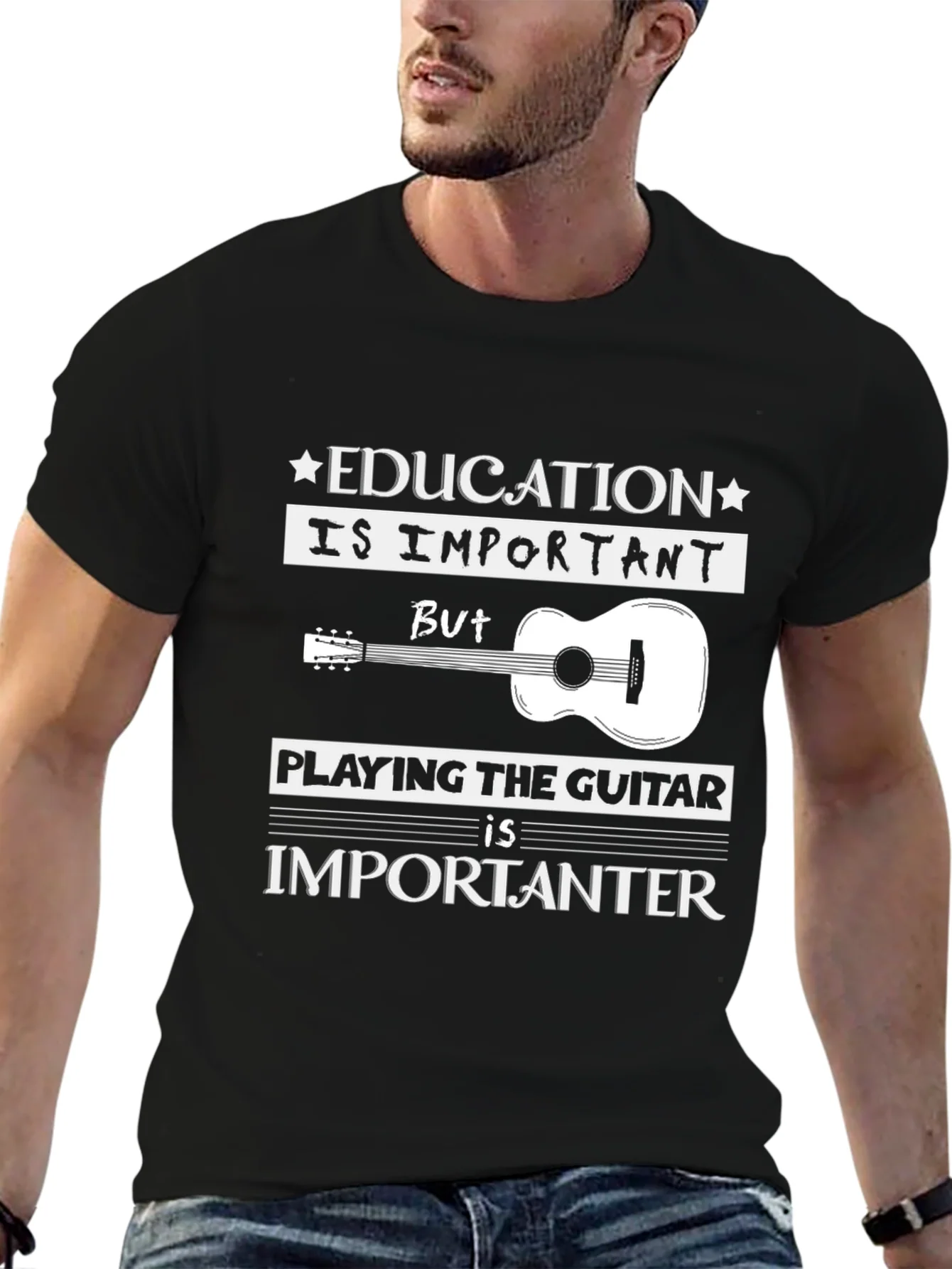 Rebbecca Education vs Guitar T-Shirt: Musicians Tee