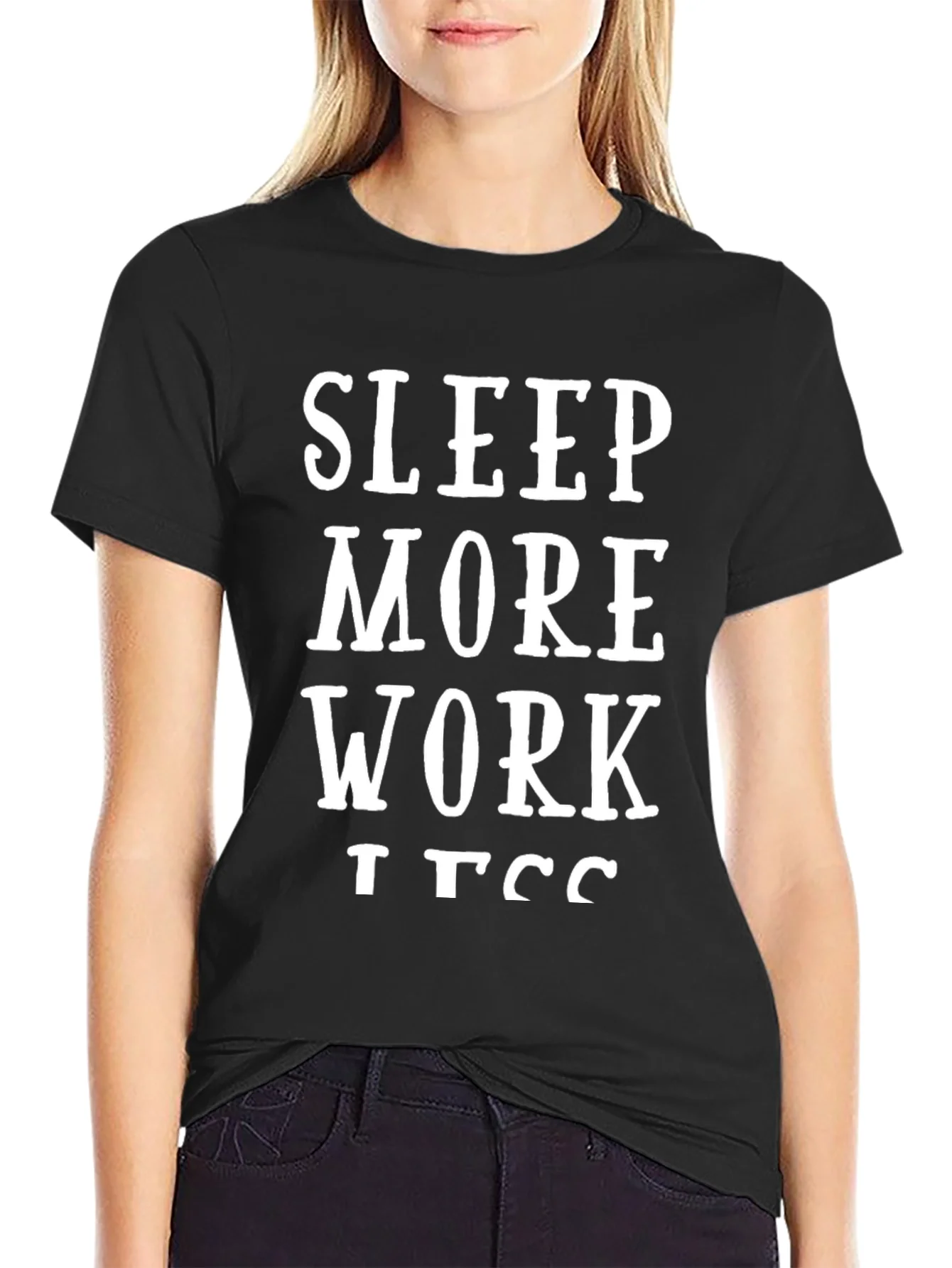 Camiseta Negra Duerme M¨¢s Trabaja Menos