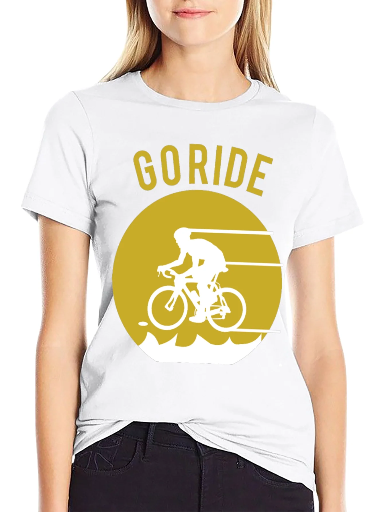 Rebbecca Go Ride Black T-Shirt | Cycling Design