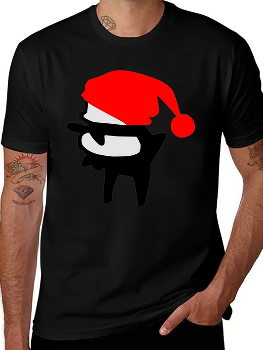 Rebbecca Festive Dab Santa T-Shirt - Black Crew Neck