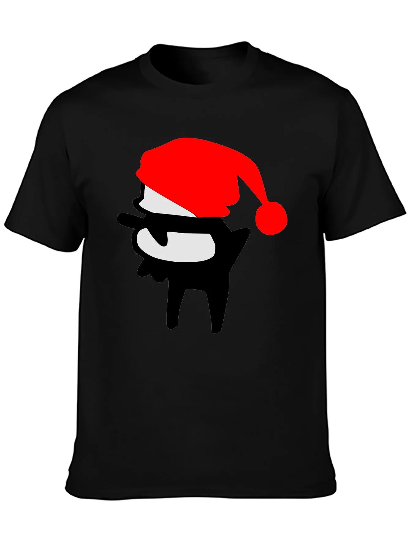 Rebbecca Festive Dab Santa T-Shirt - Black Crew Neck