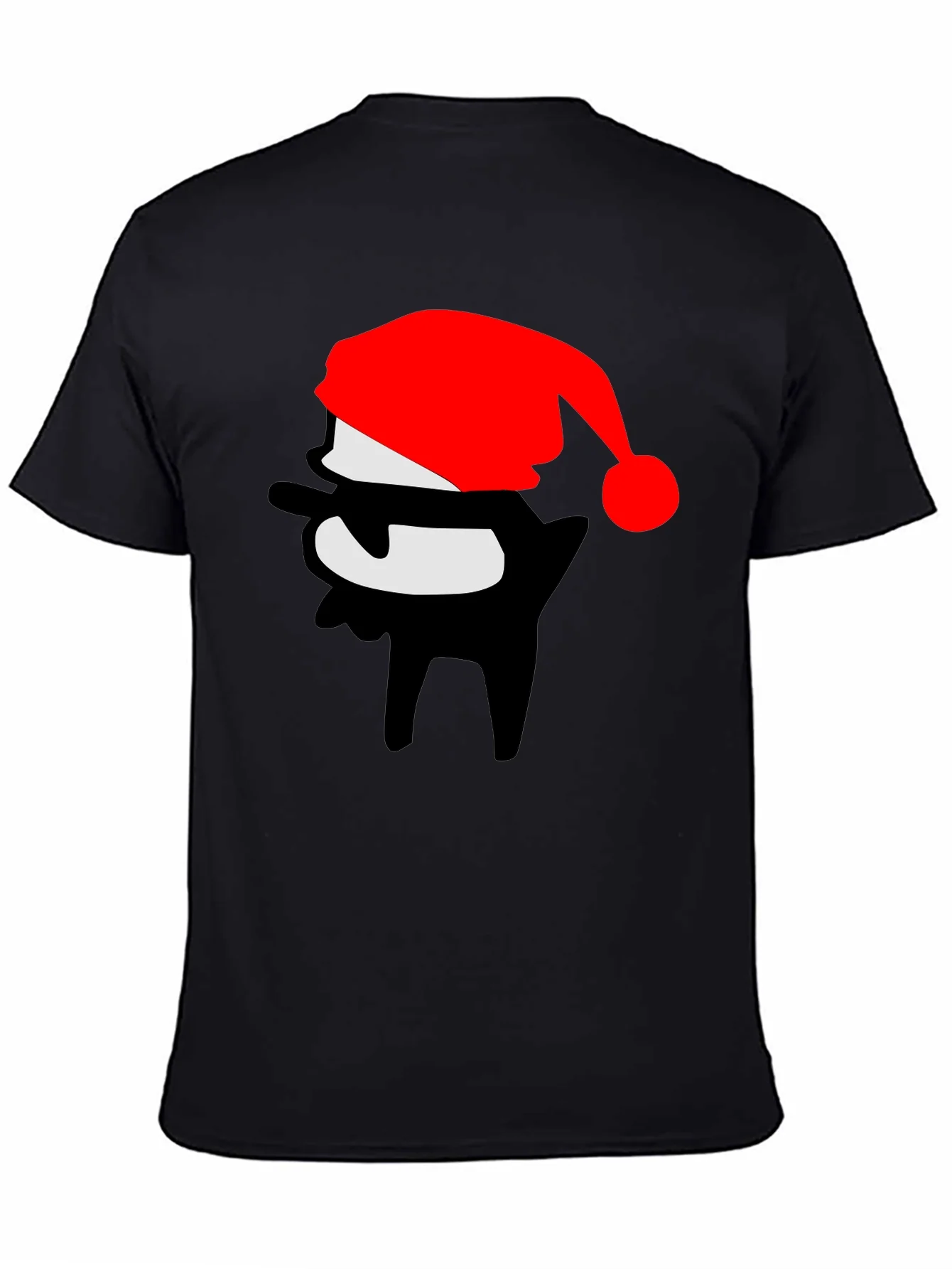 Rebbecca Festive Dab Santa T-Shirt - Black Crew Neck