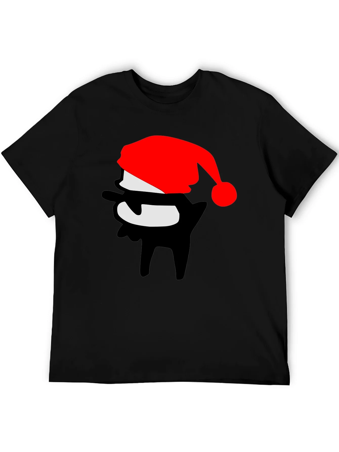 Rebbecca Festive Dab Santa T-Shirt - Black Crew Neck