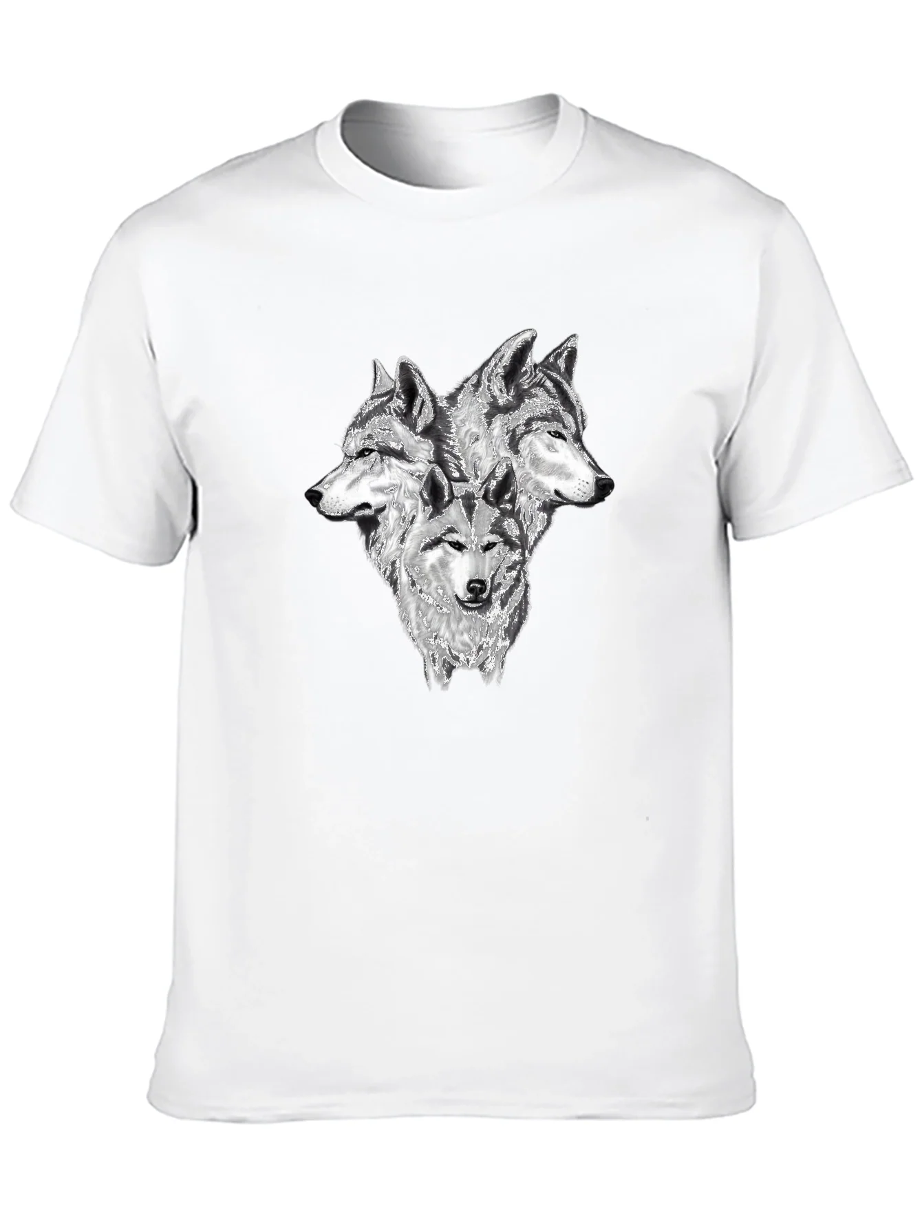 Rebbecca Three Wolf Head Graphic T-Shirt - Black