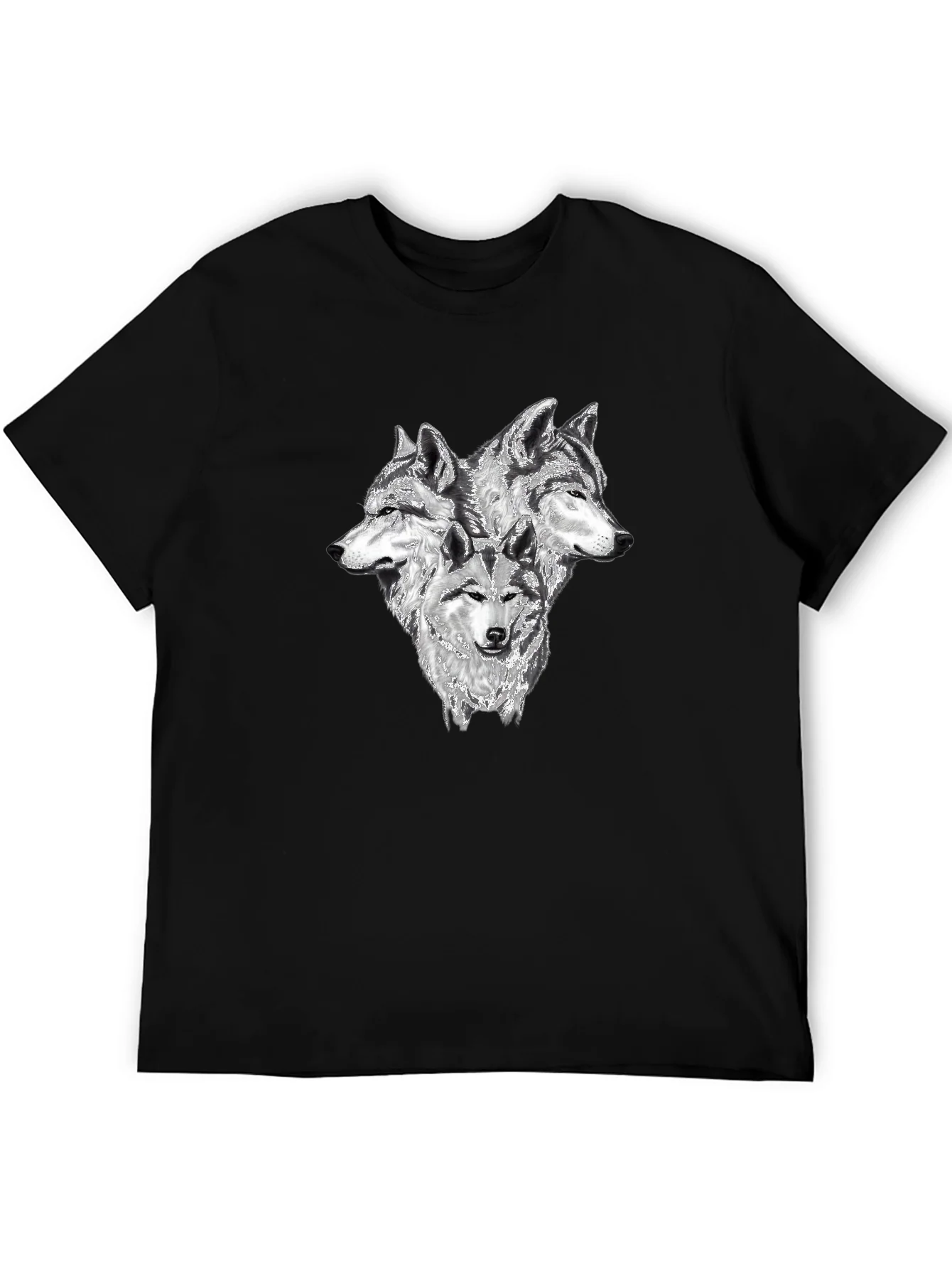 Rebbecca Three Wolf Head Graphic T-Shirt - Black