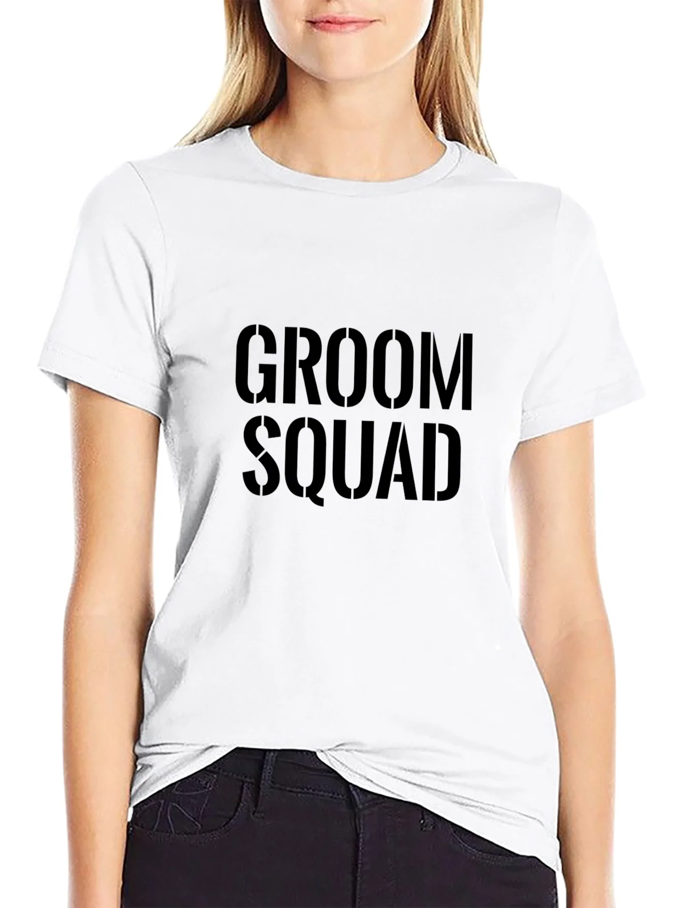 Rebbecca Groom Squad Black Graphic Tee - Wedding Party