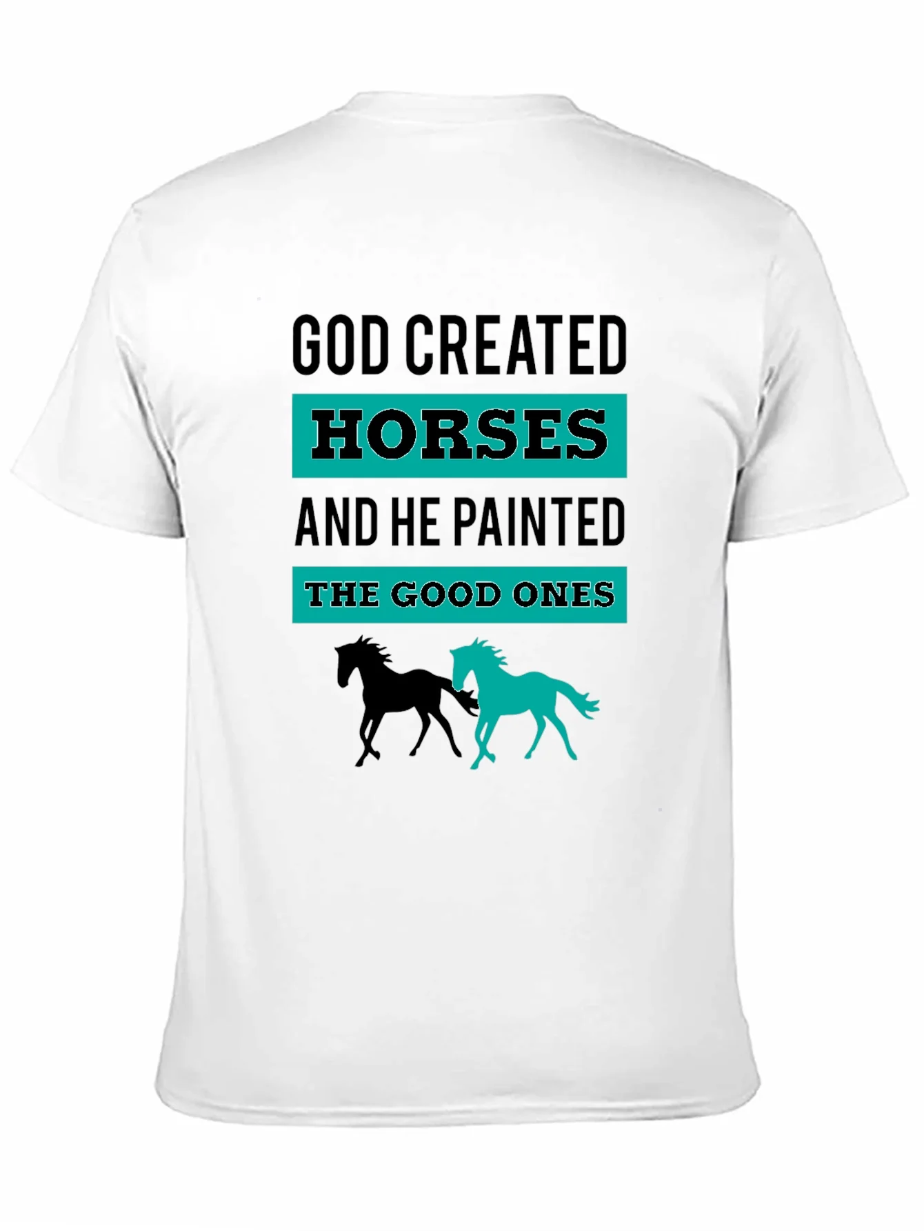 Camiseta Negra Dios Cre¨® Caballos