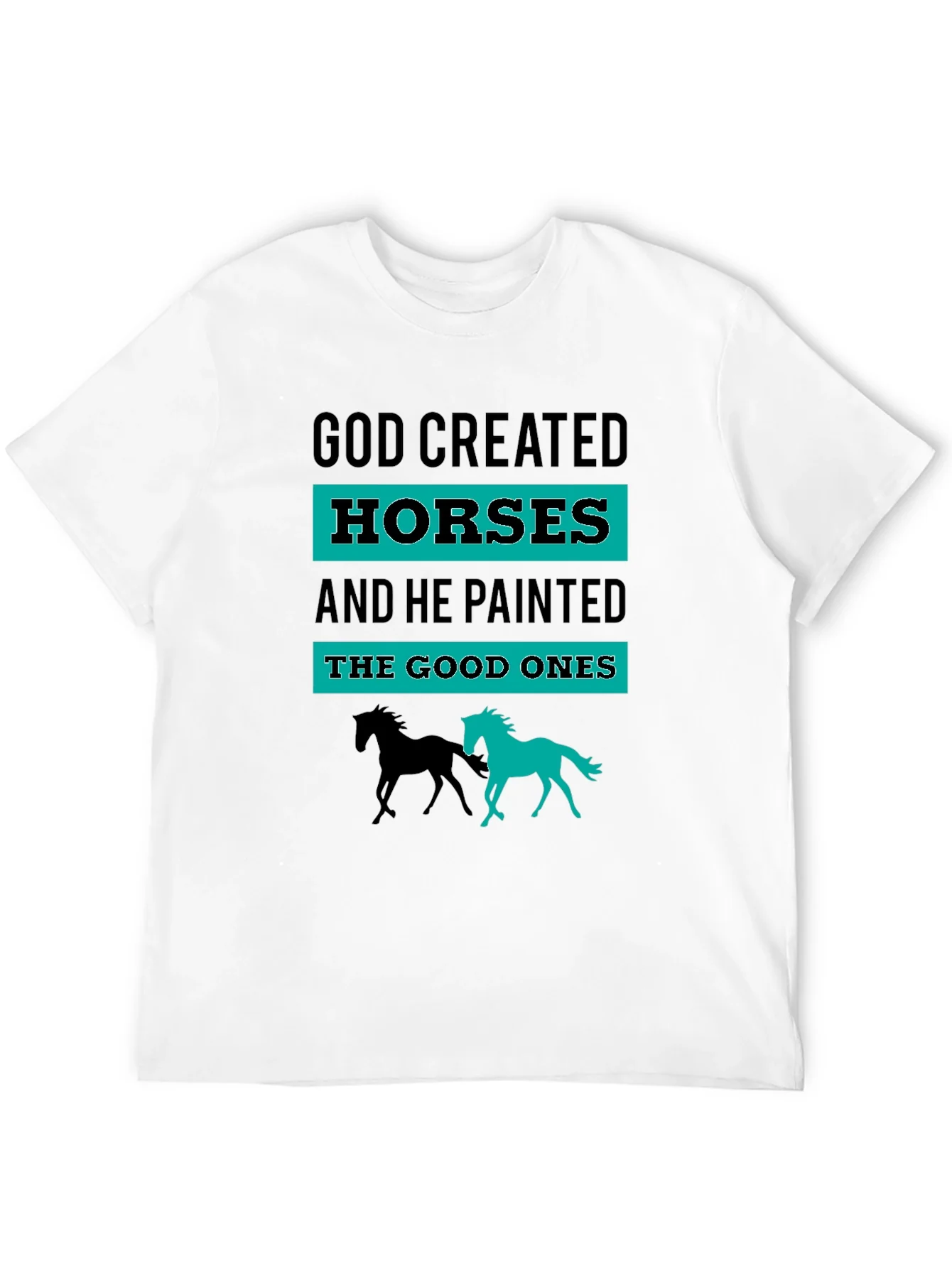 Camiseta Negra Dios Cre¨® Caballos