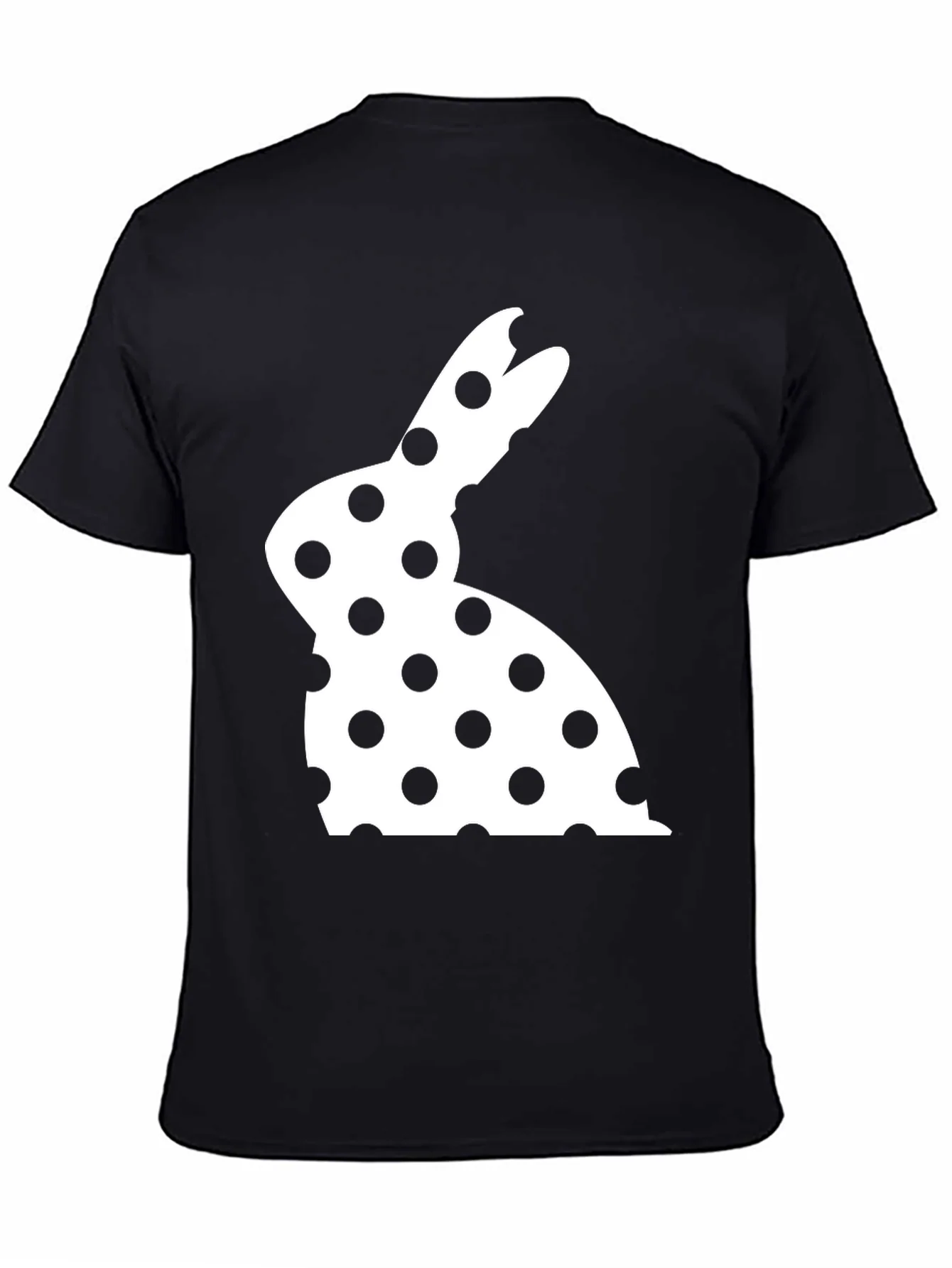 Camiseta Negra con Conejo de Lunares