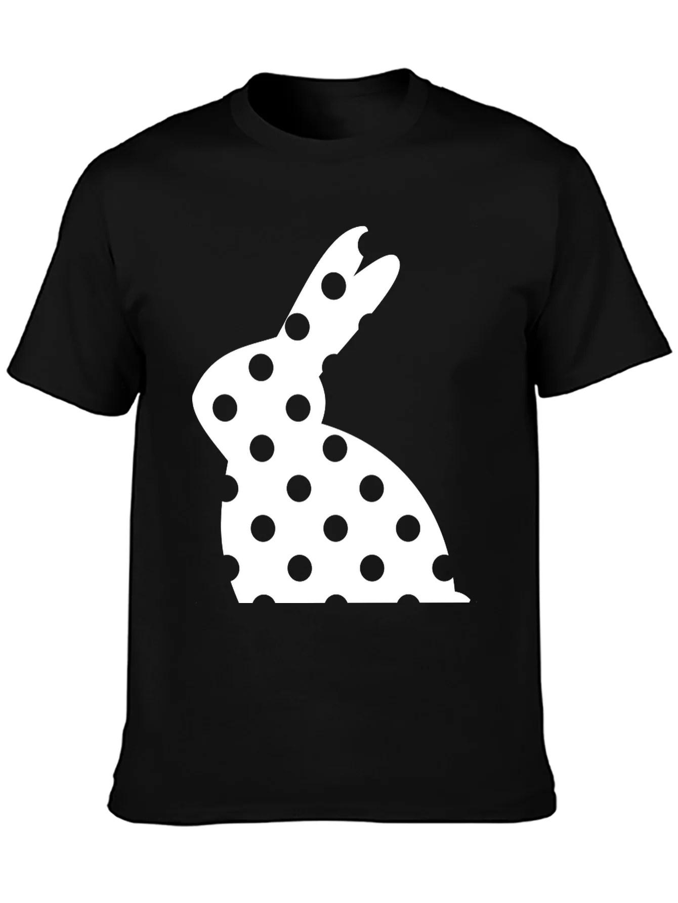 Camiseta Negra con Conejo de Lunares