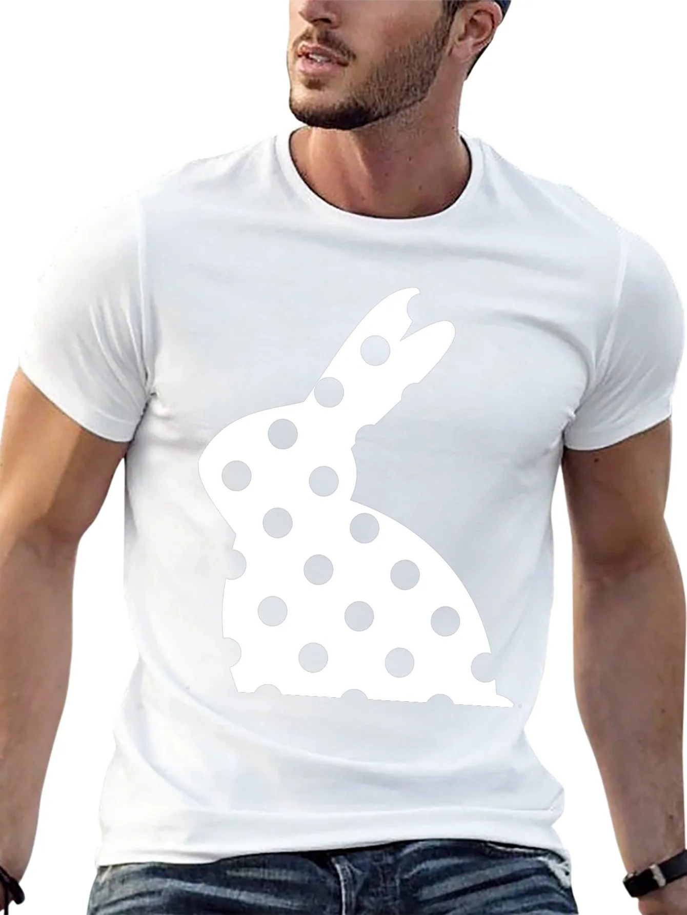 Camiseta Negra con Conejo de Lunares