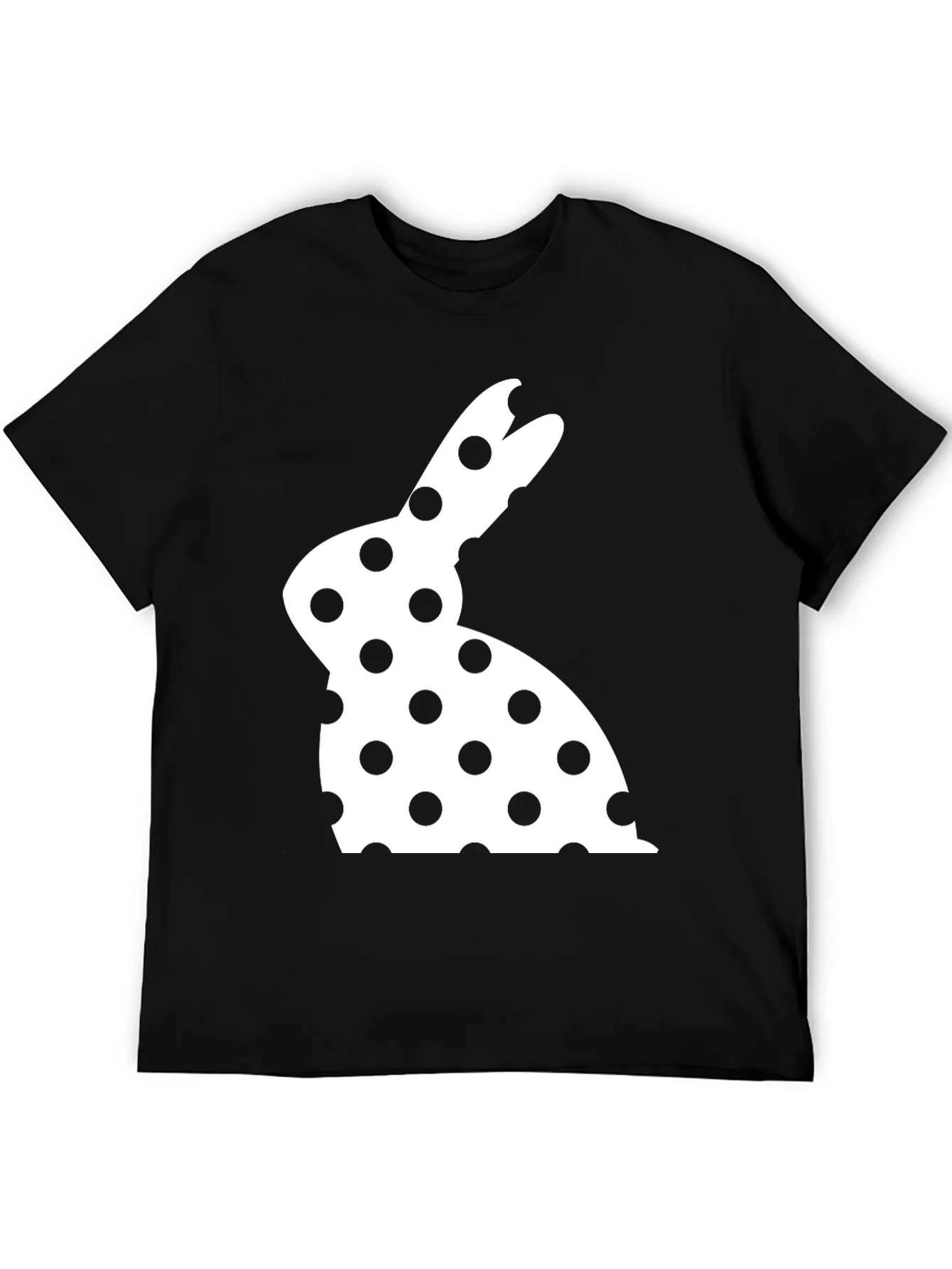 Camiseta Negra con Conejo de Lunares