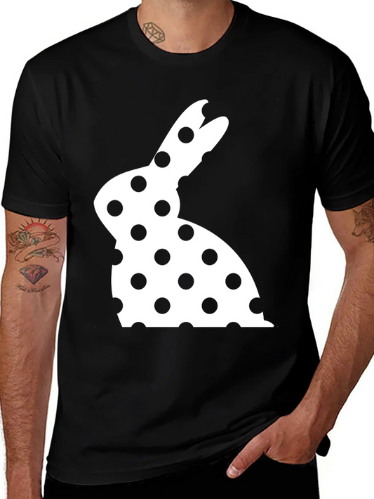 Camiseta Negra con Conejo de Lunares