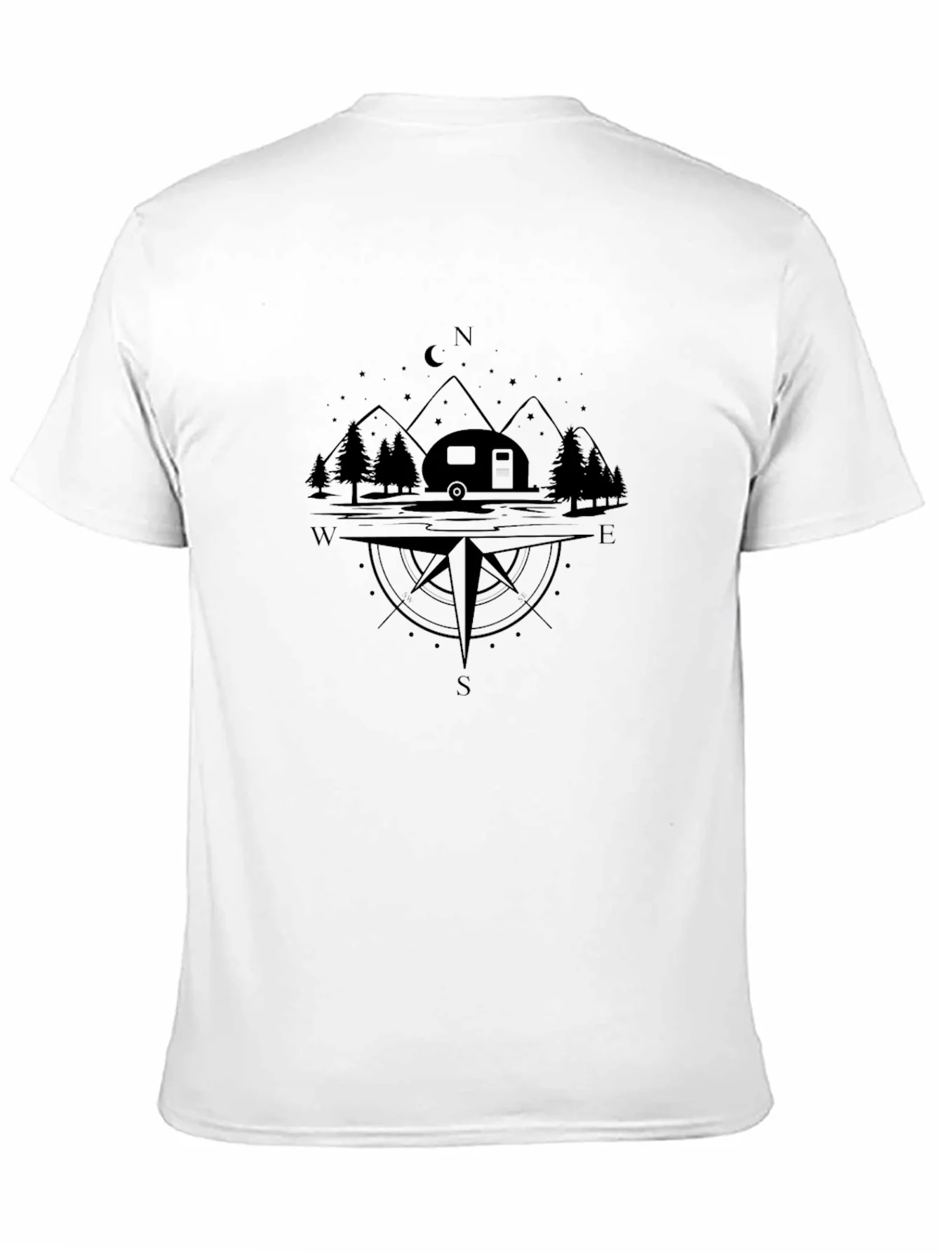 Rebbecca Camping Compass Black T-Shirt