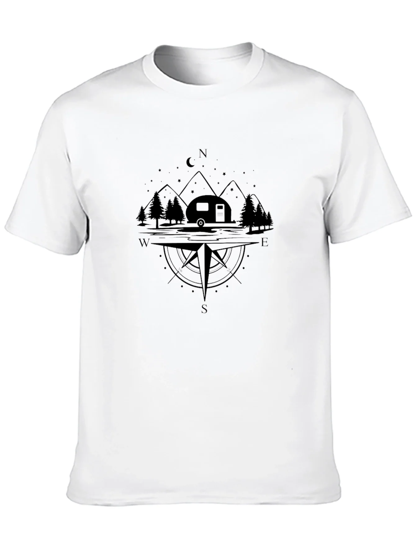 Rebbecca Camping Compass Black T-Shirt