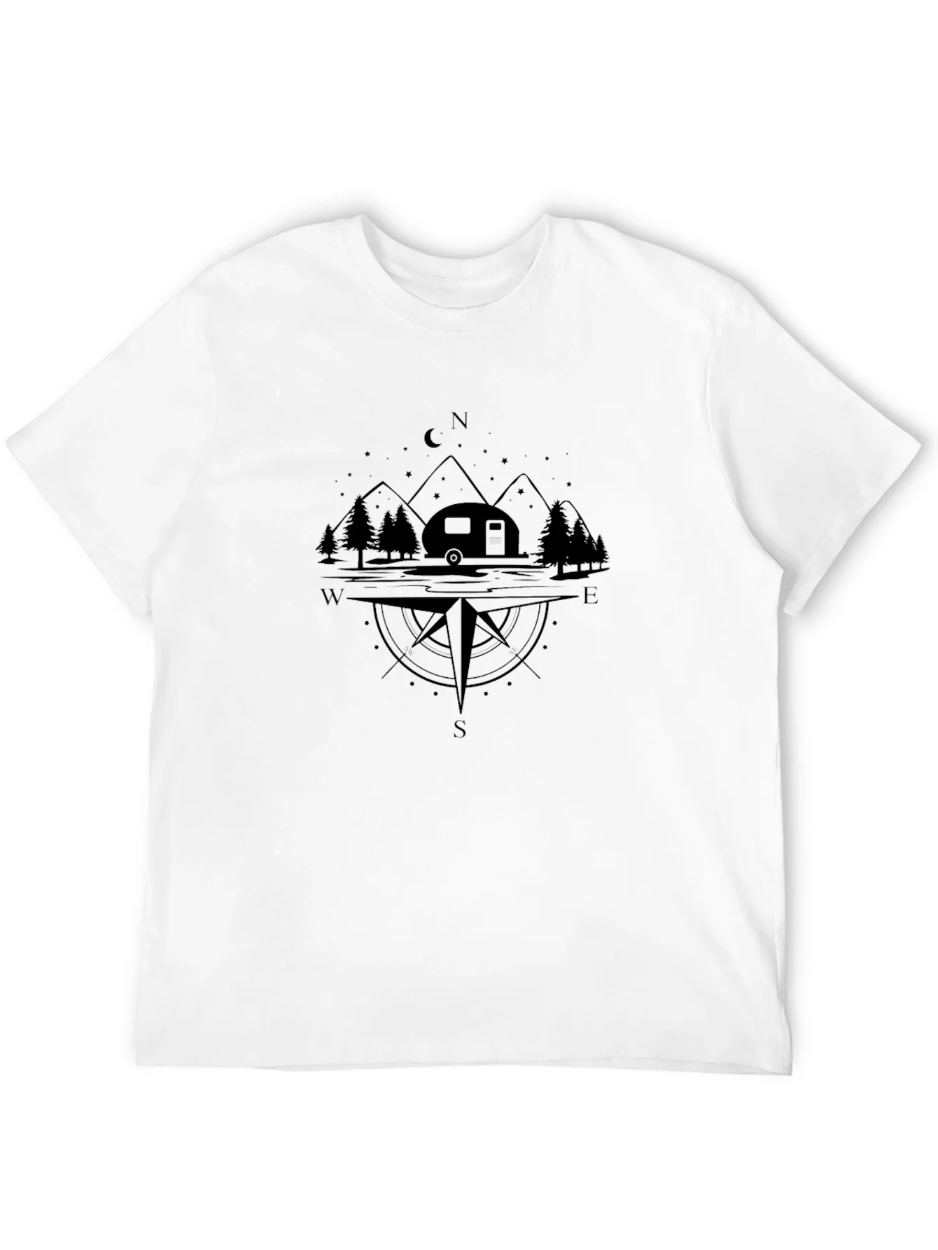 Rebbecca Camping Compass Black T-Shirt