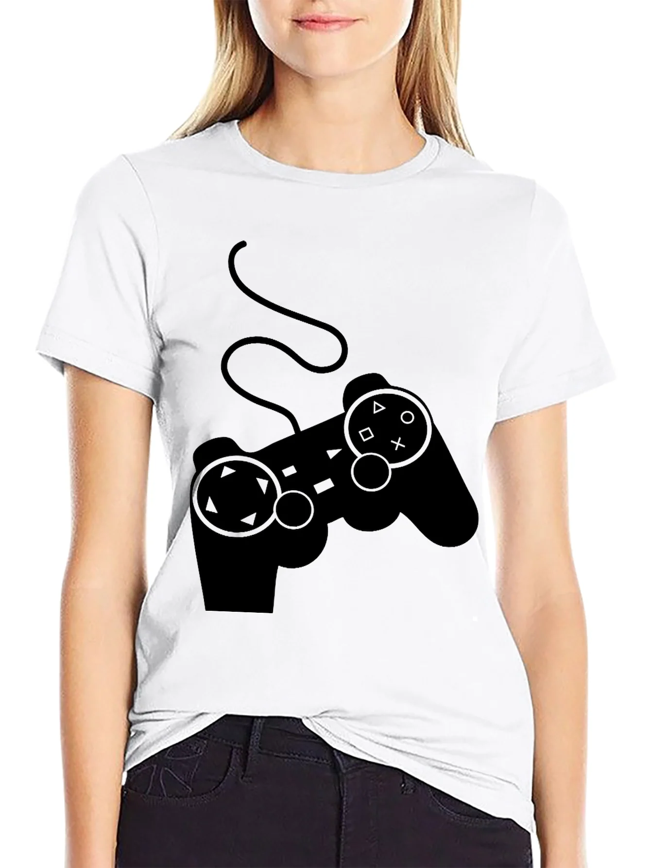 Camiseta Negra Gamer con Dise?o de Mando