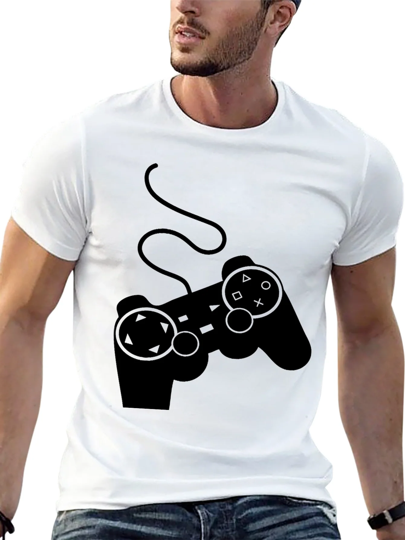Camiseta Negra Gamer con Dise?o de Mando