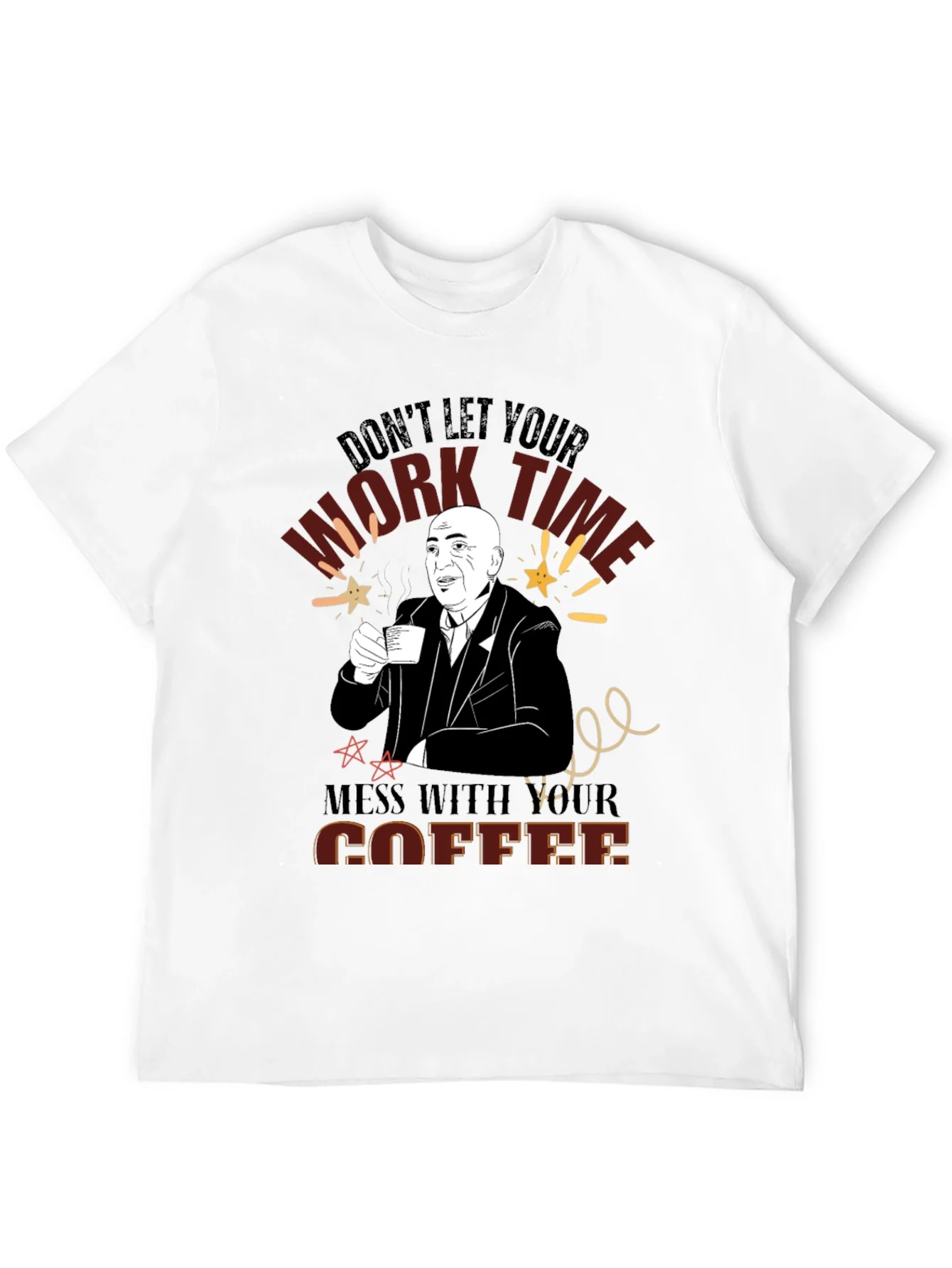 Camiseta Negra con Dise?o Divertido de Caf¨¦