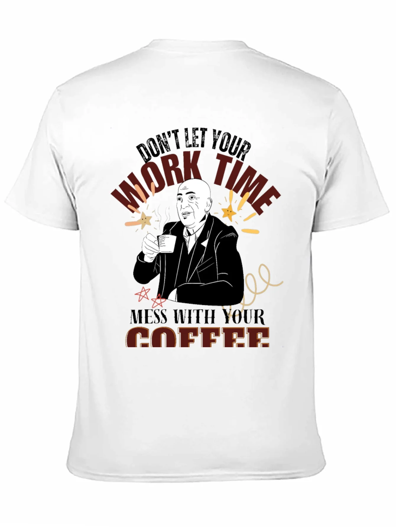 Camiseta Negra con Dise?o Divertido de Caf¨¦