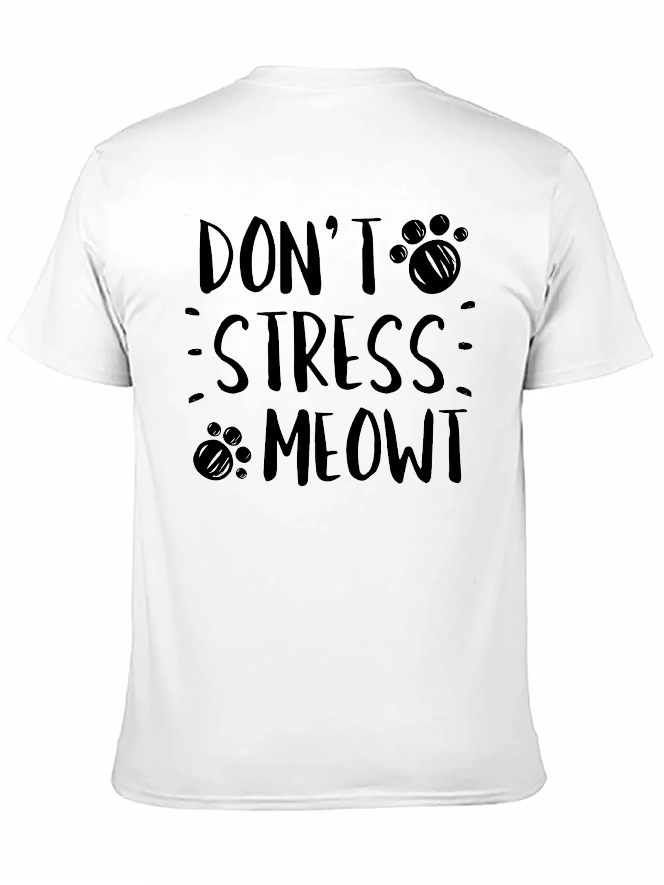 Rebbecca Dont Stress Meowt Cat Paw Print Graphic Tee