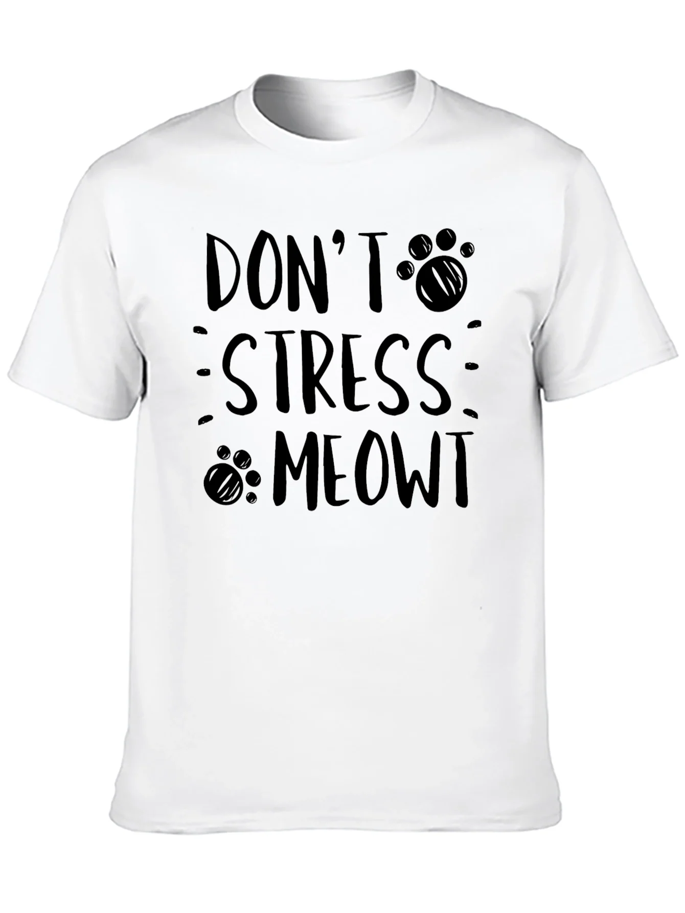 Rebbecca Dont Stress Meowt Cat Paw Print Graphic Tee
