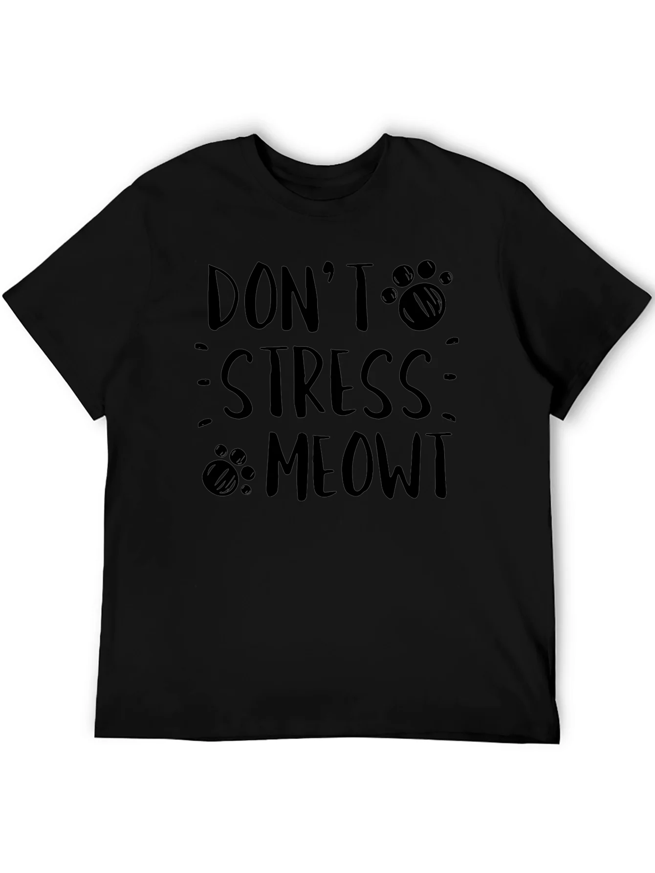 Rebbecca Dont Stress Meowt Cat Paw Print Graphic Tee