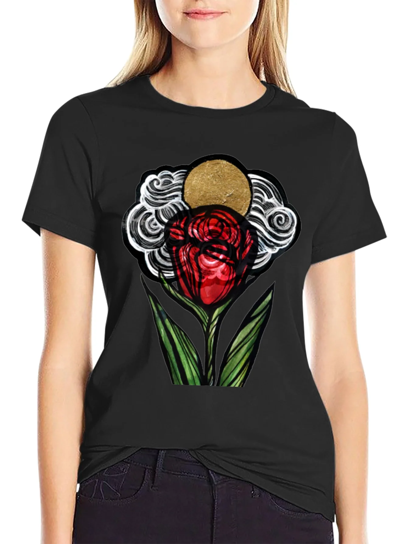 Rebbecca Artistic Rose Graphic T-Shirt
