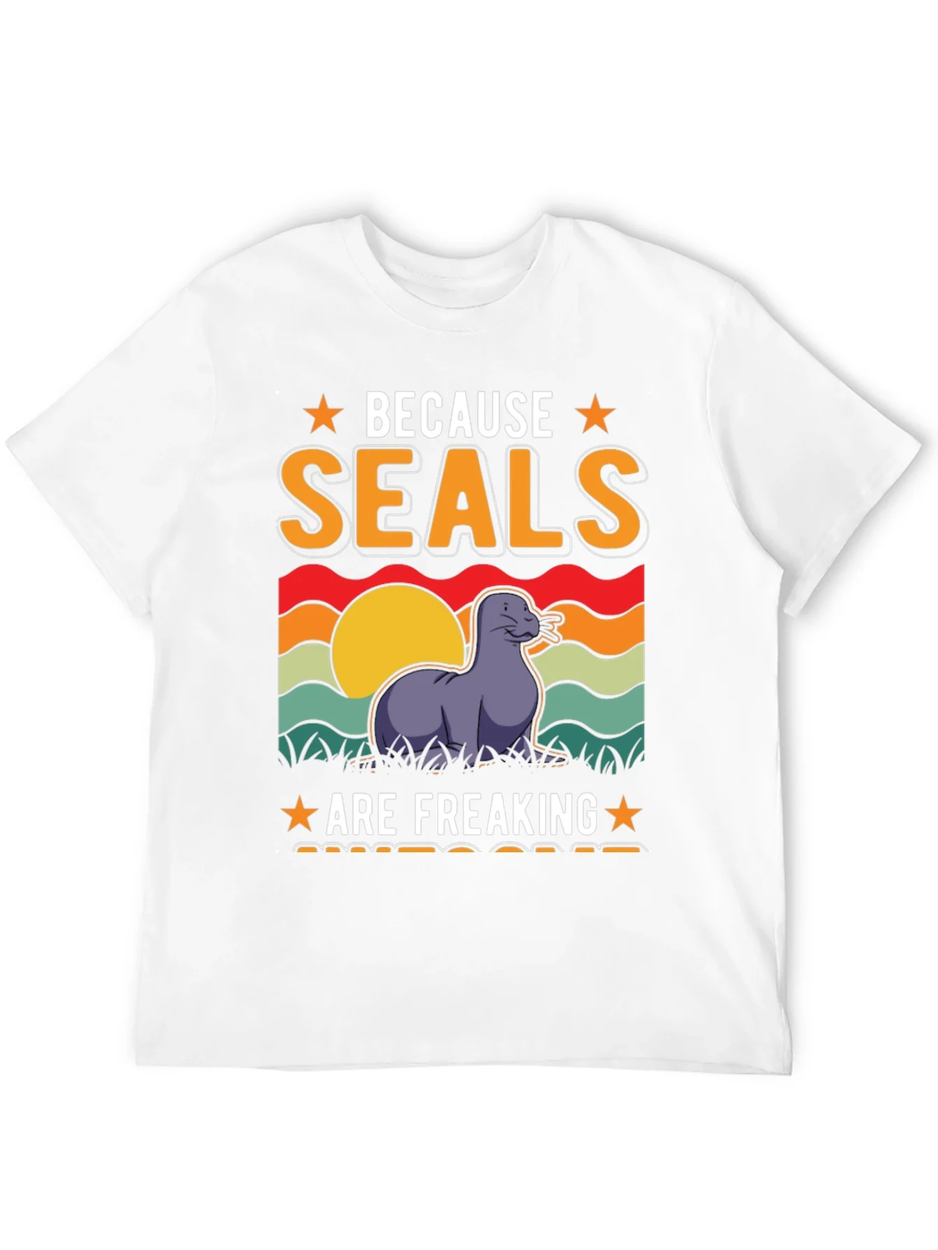 Camiseta Negra Because Seals Are Freaking Awesome