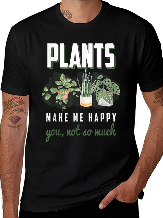 Rebbecca Plants Make Me Happy Graphic T-Shirt