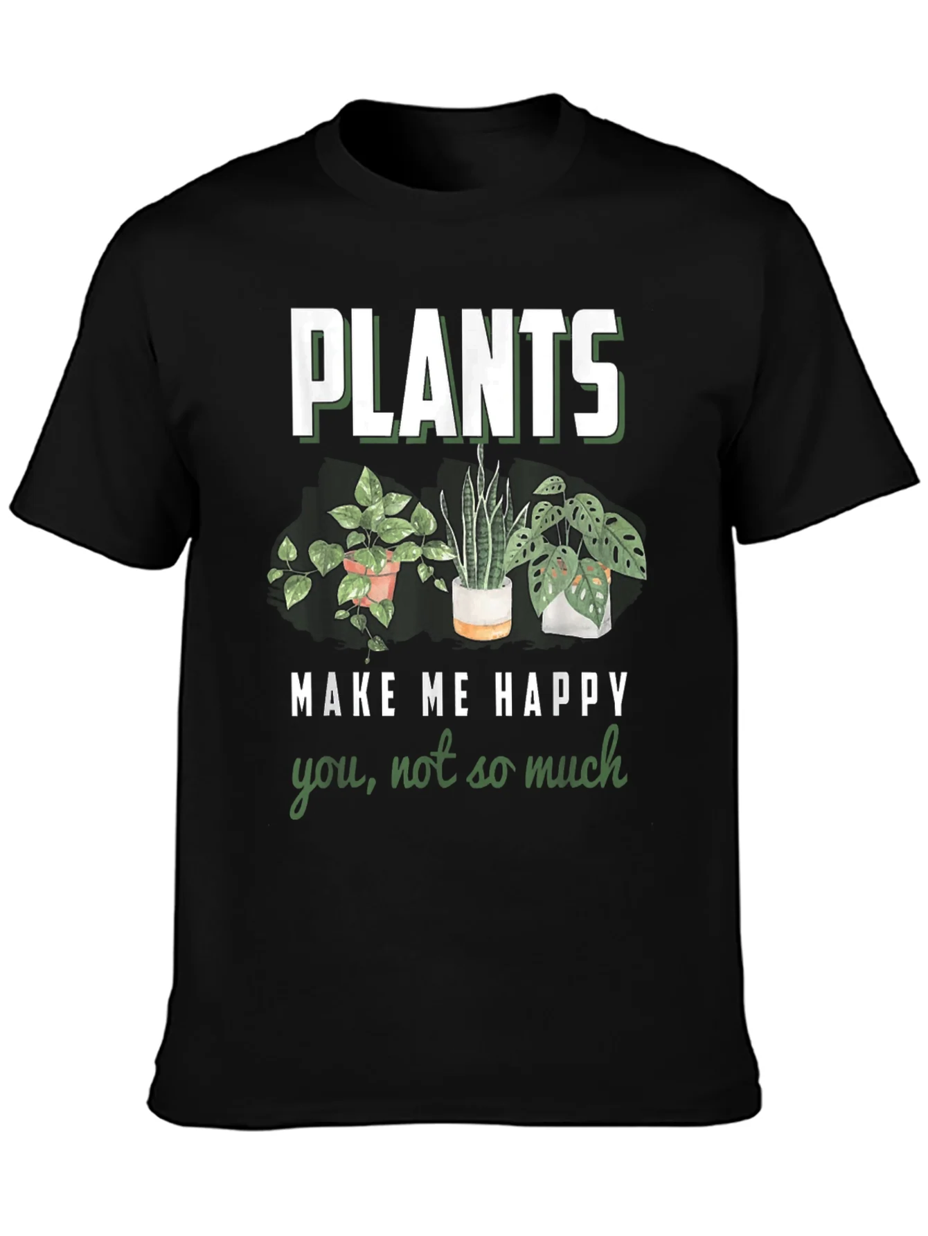 Rebbecca Plants Make Me Happy Graphic T-Shirt