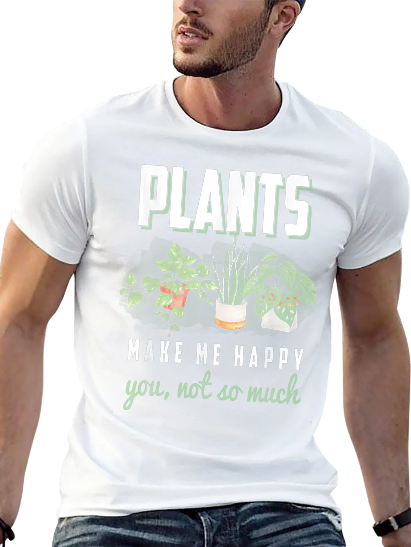 Rebbecca Plants Make Me Happy Graphic T-Shirt