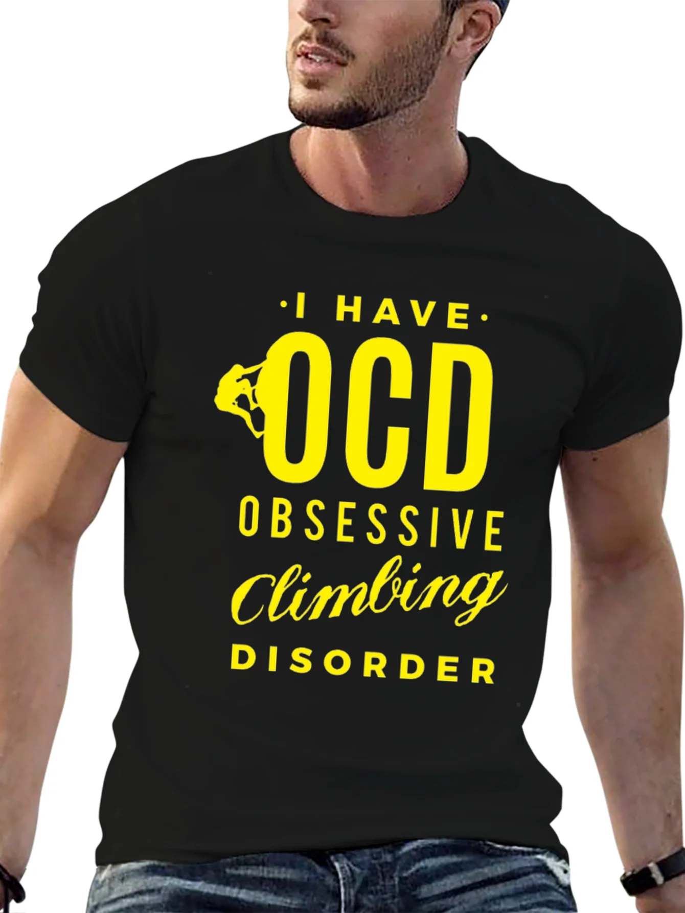 Camiseta Negra con Dise?o de Escalada OCD