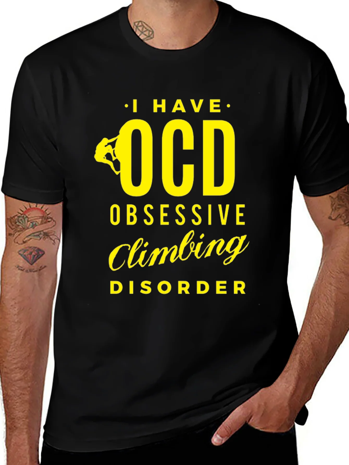 Camiseta Negra con Dise?o de Escalada OCD