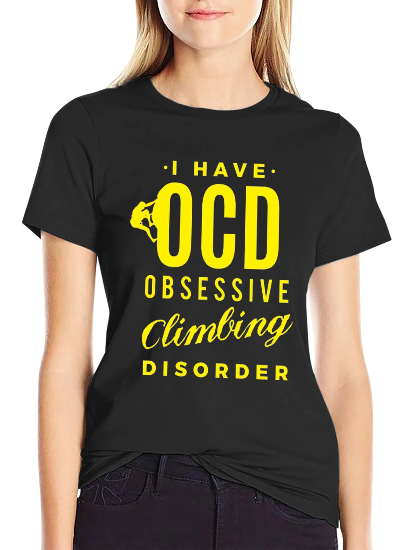Camiseta Negra con Dise?o de Escalada OCD