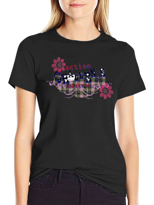 Rebbecca Action Destroy Cycle Black Graphic T-Shirt