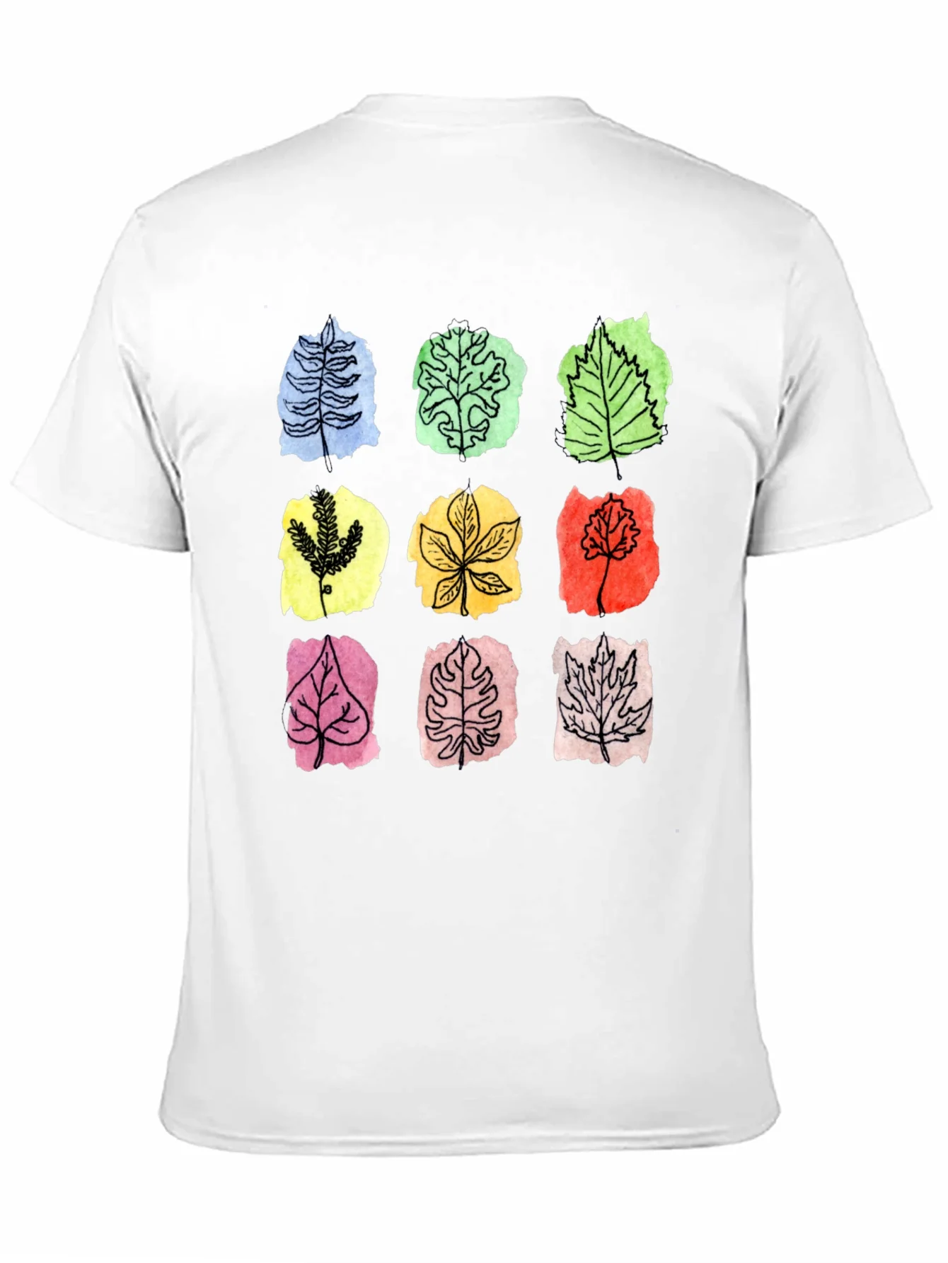 Rebbecca Botanical Leaf Print Black T-Shirt