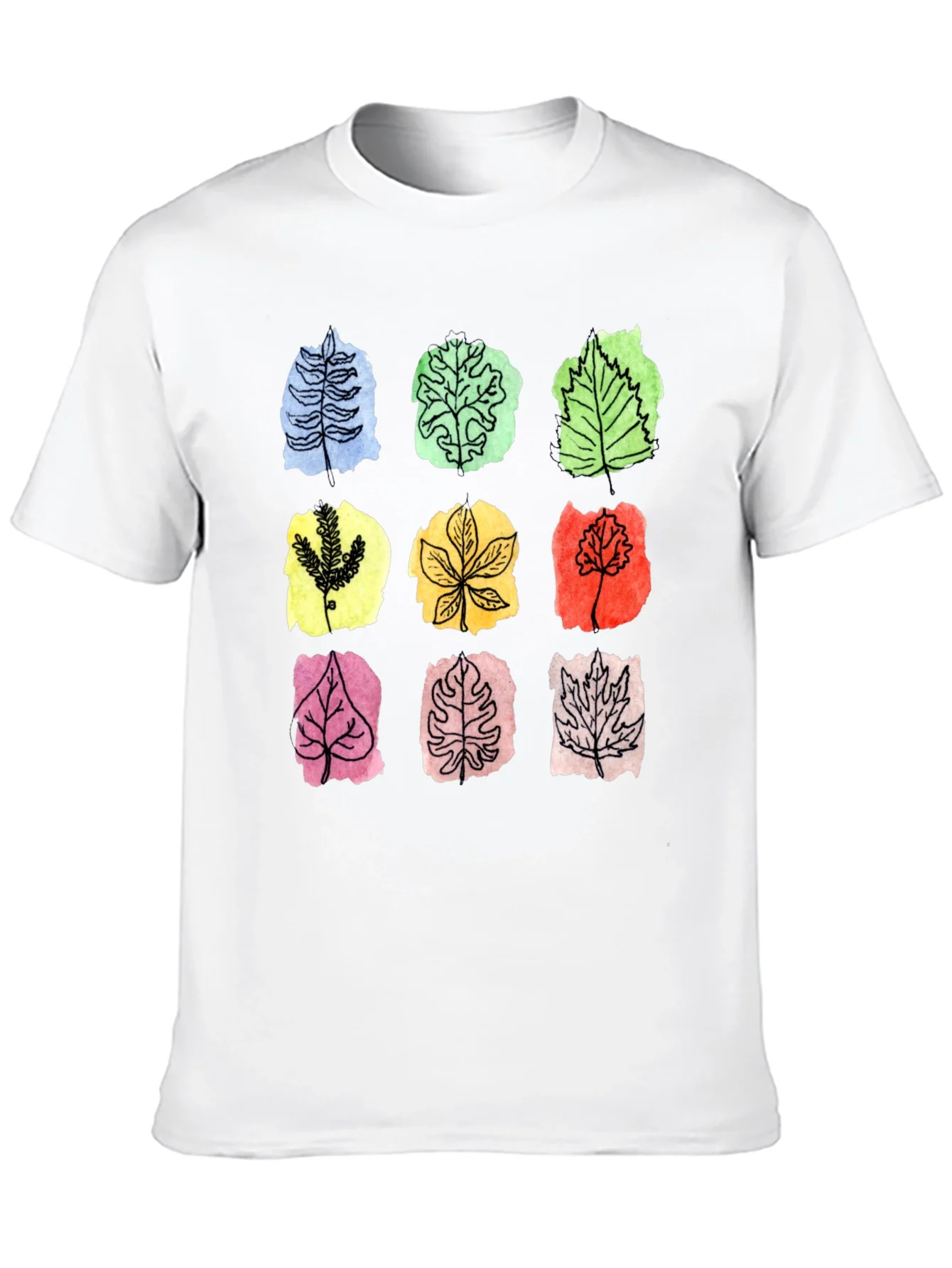 Rebbecca Botanical Leaf Print Black T-Shirt