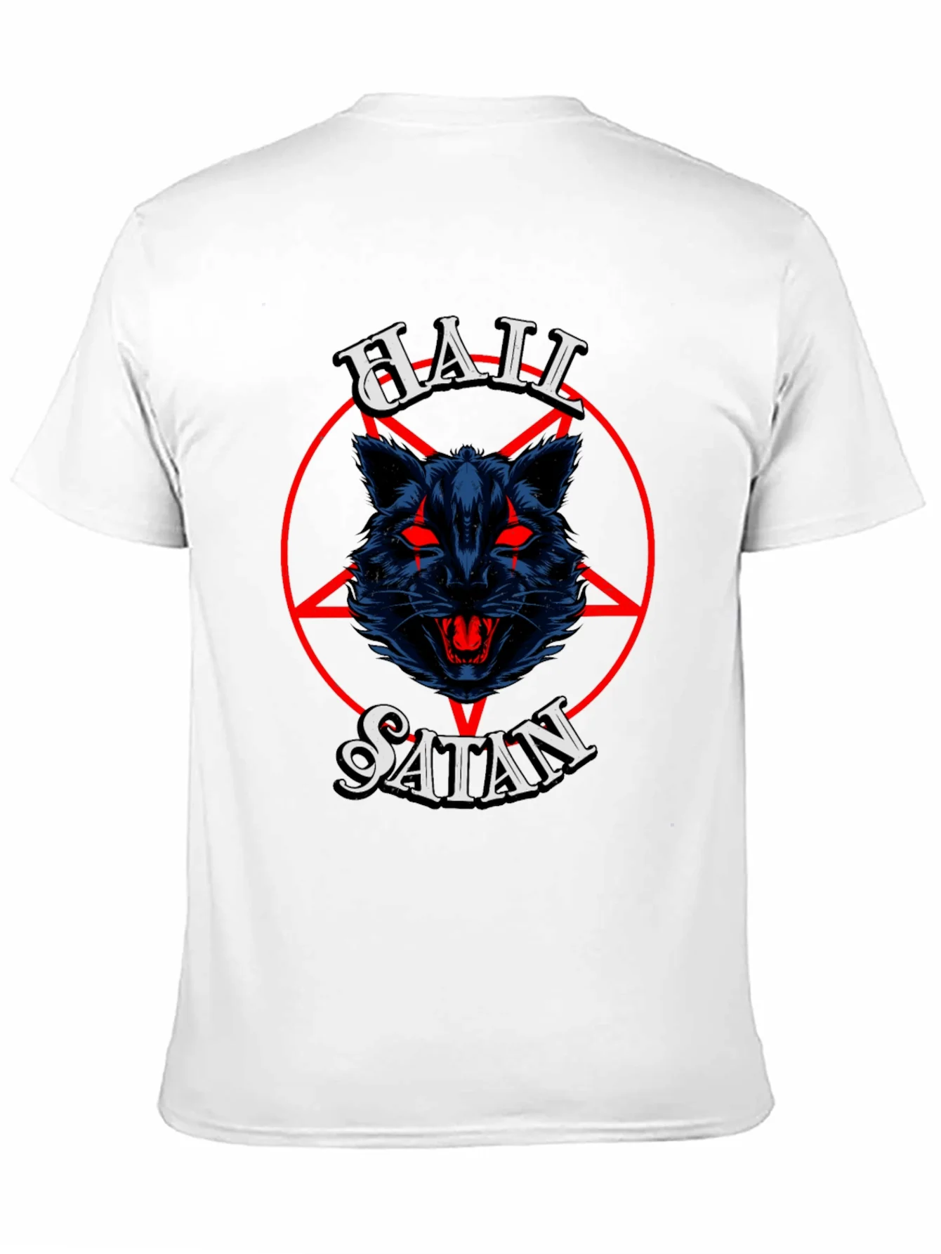 Camiseta Negra Hail Satan con Dise?o Gr¨¢fico