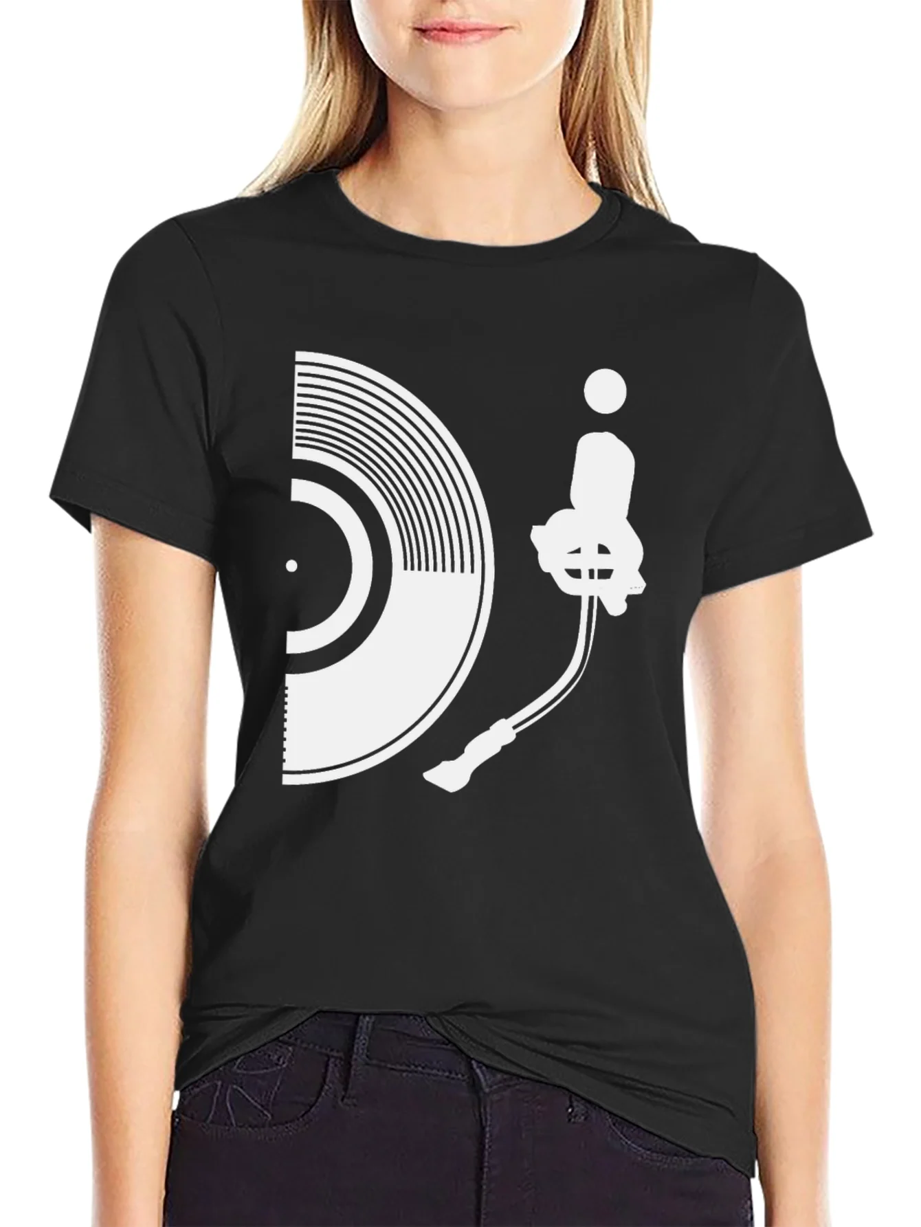 Camiseta Hombre Dise?o Tocadiscos Vinilo Estilo Casual