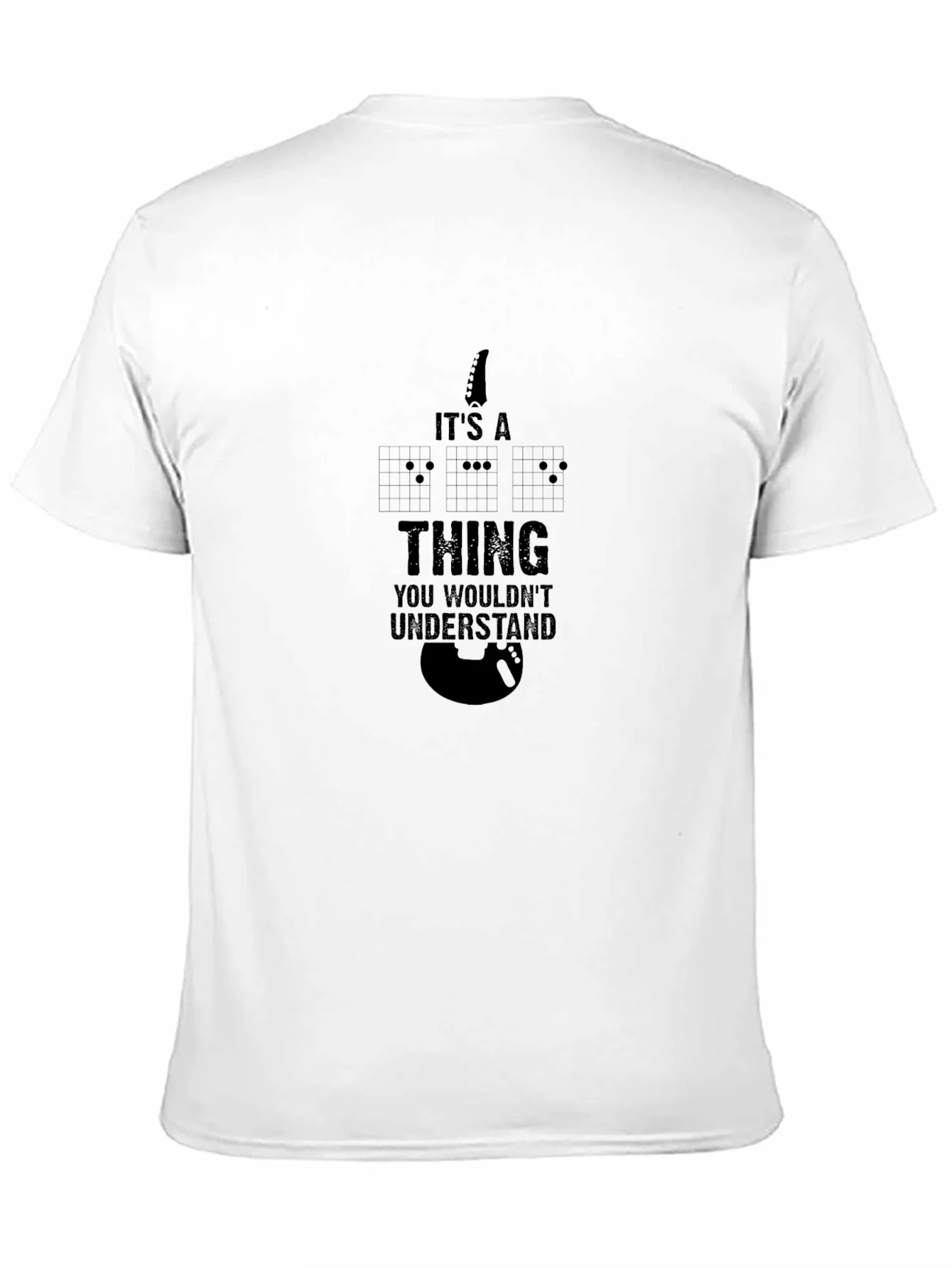 Camiseta Negra con Dise?o de Guitarra y Frase